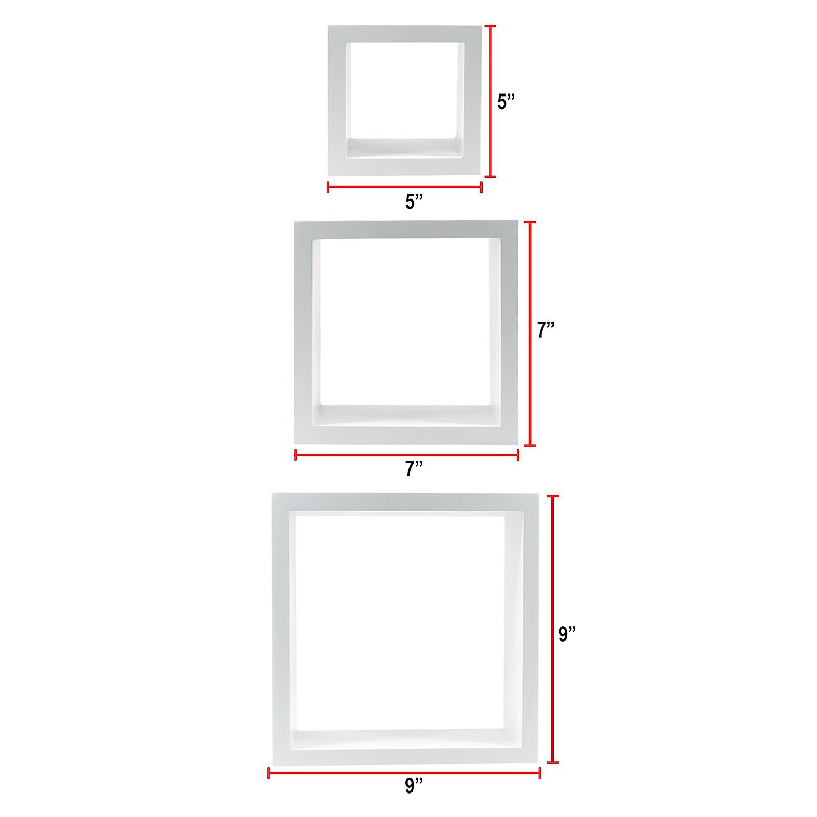 Sorbus Floating Square Shelf Set