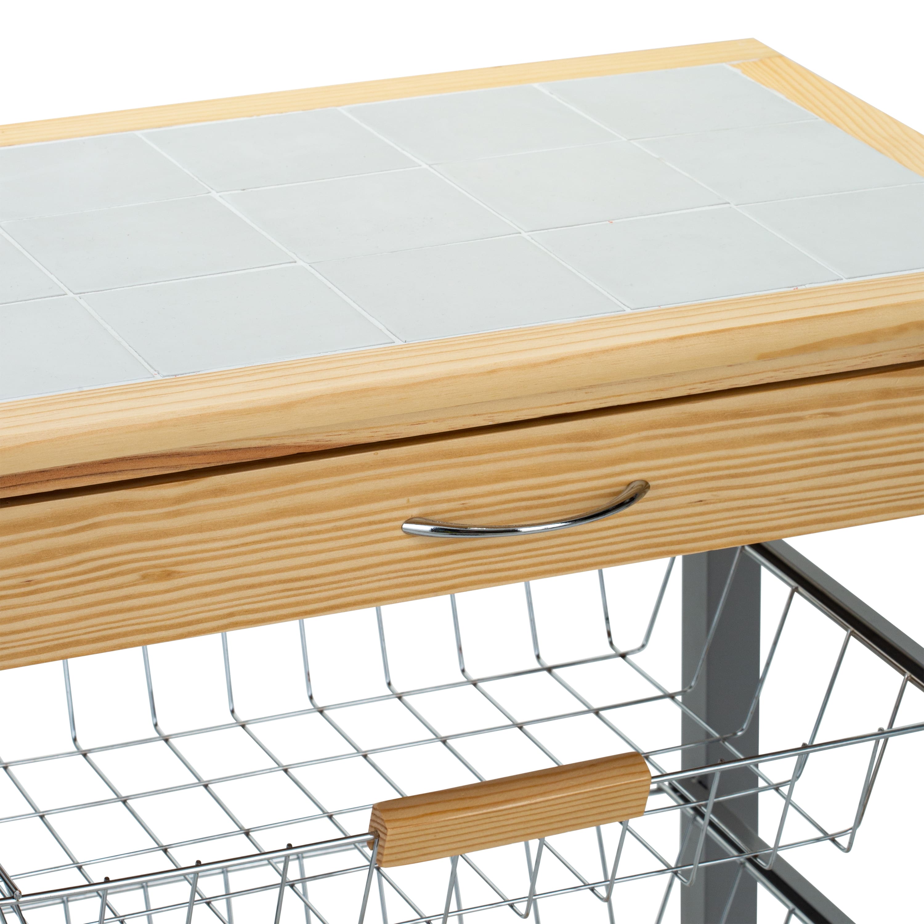 Organize It All Rolling Kitchen Cart with Wine Rack