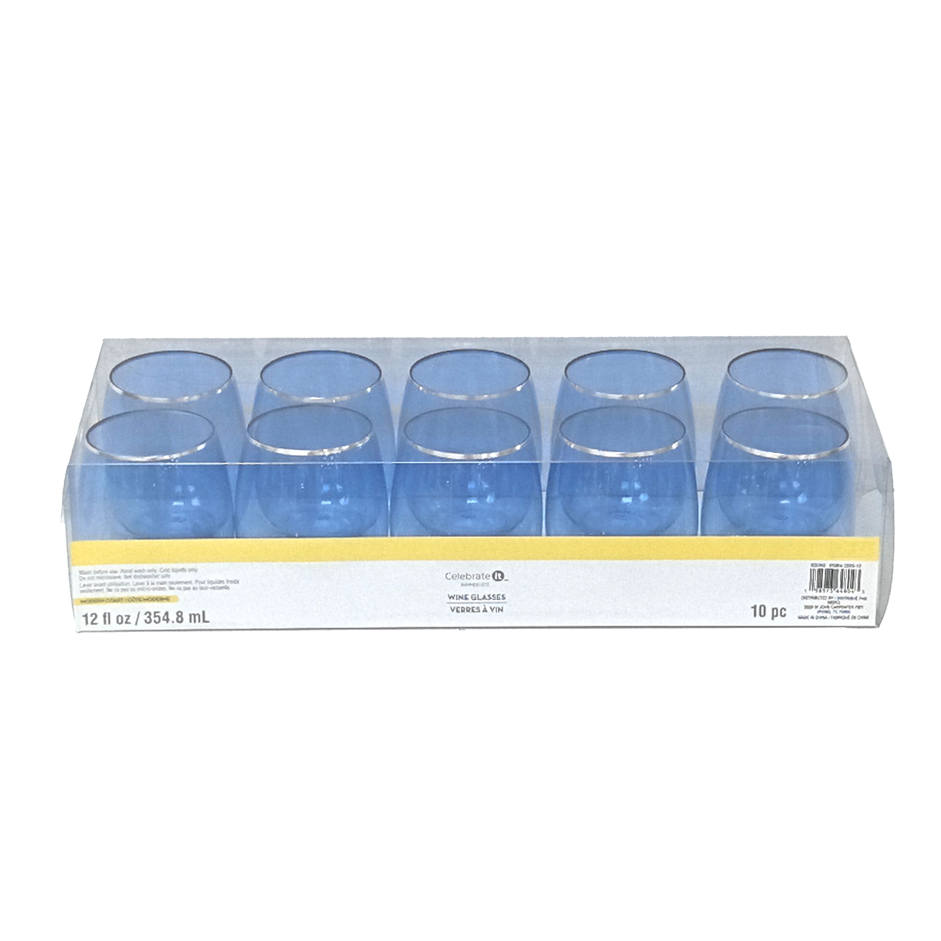 Modern Coast 12oz. Blue Wine Glasses, 10ct. by Celebrate It™