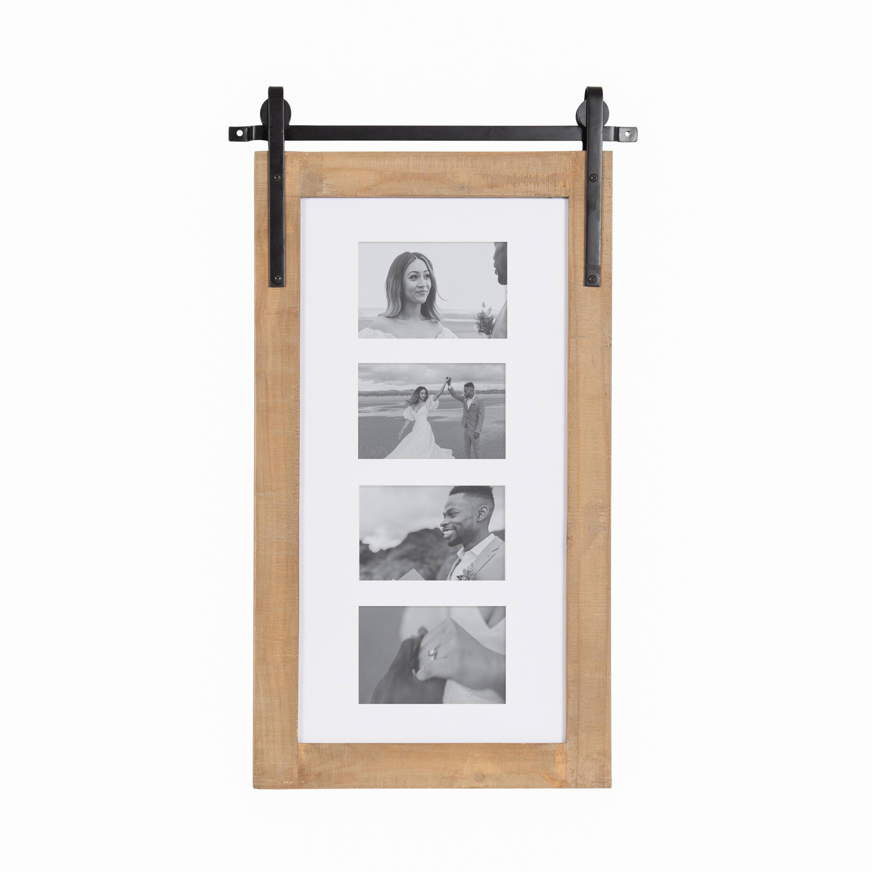Kate and Laurel Cates 4 Opening Rustic Brown Wood Picture Frame