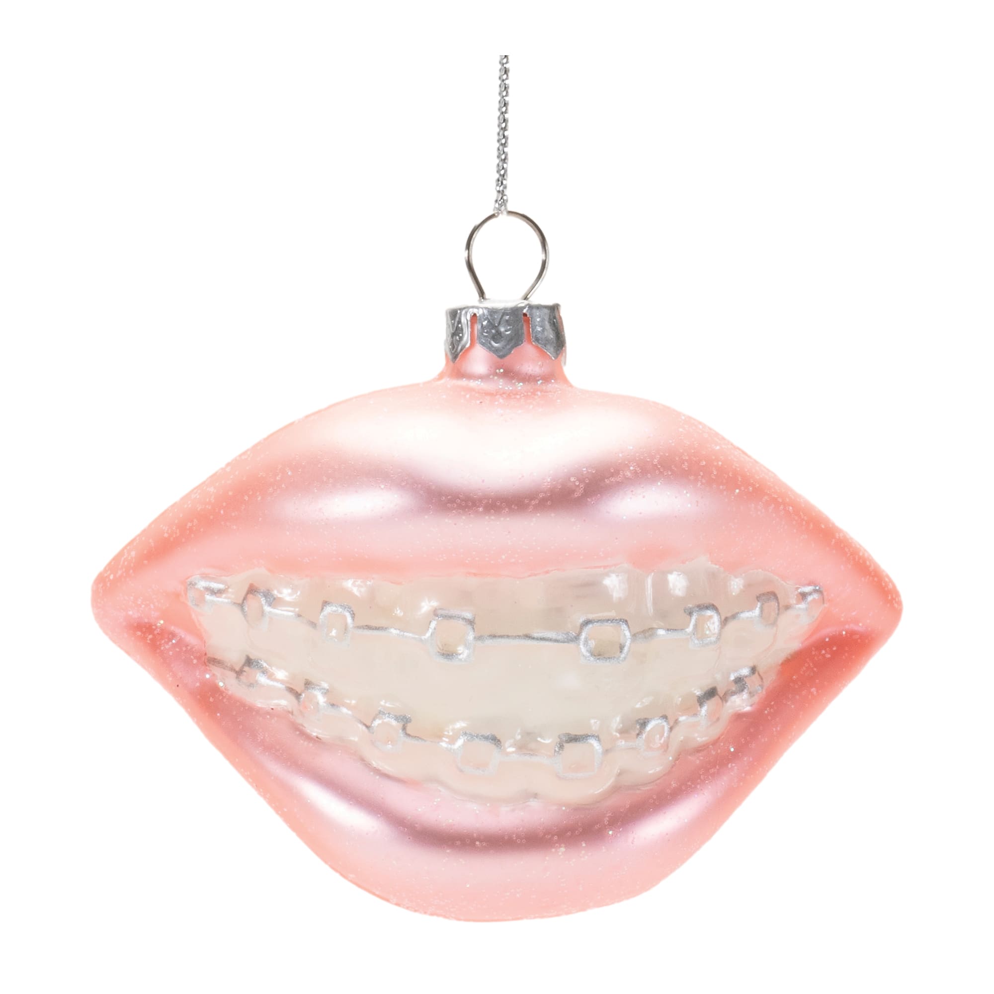 2.5" Glass Smile with Braces Ornaments, 12ct.