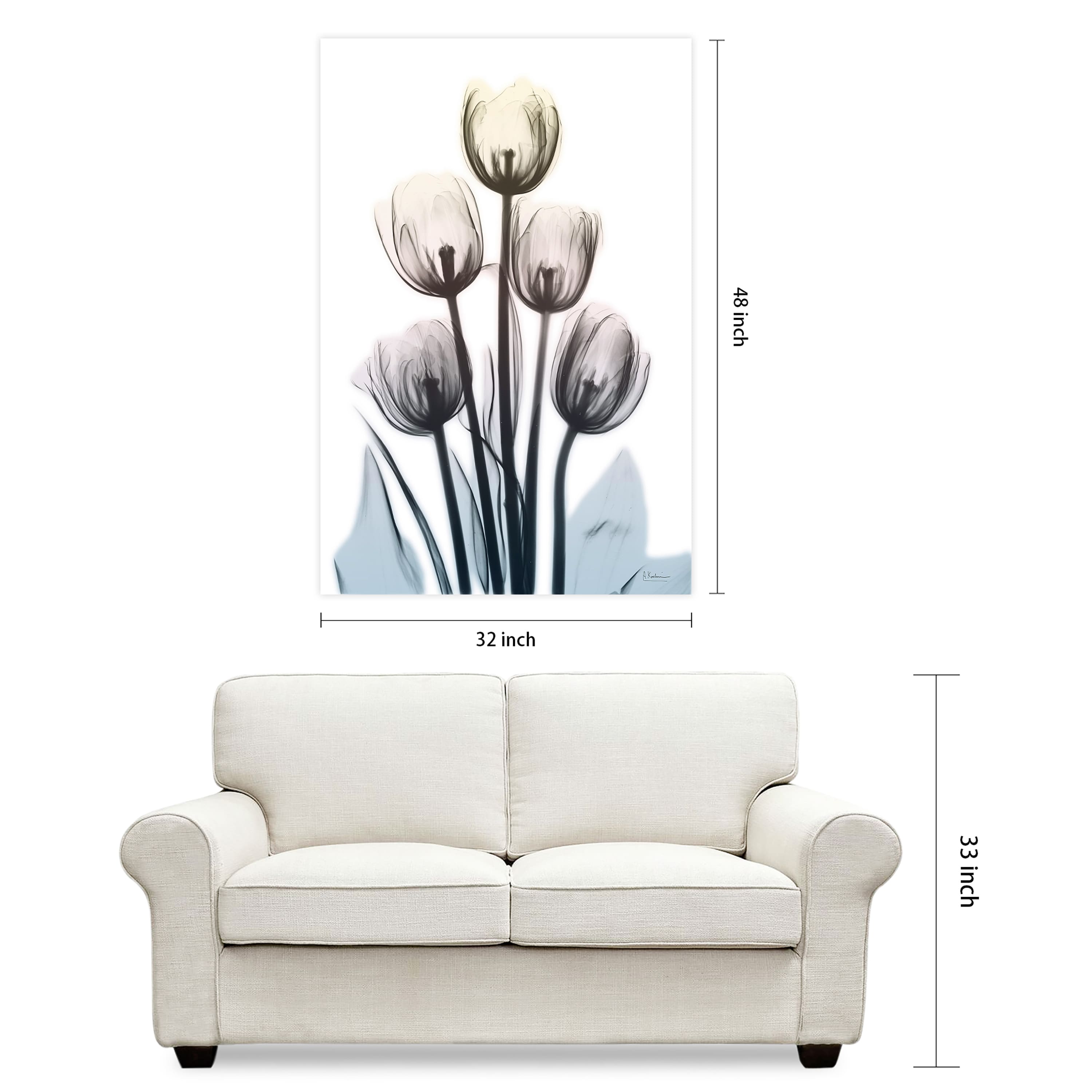 Empire Art Direct 32" x 48" Springing Tulips Frameless Free Floating Printed Tempered Glass Wall Art
