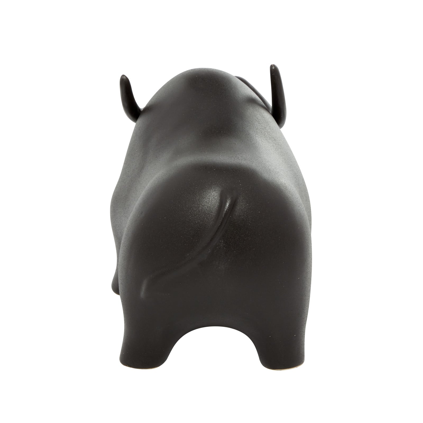 12" Black Contemporary Bull Sculpture