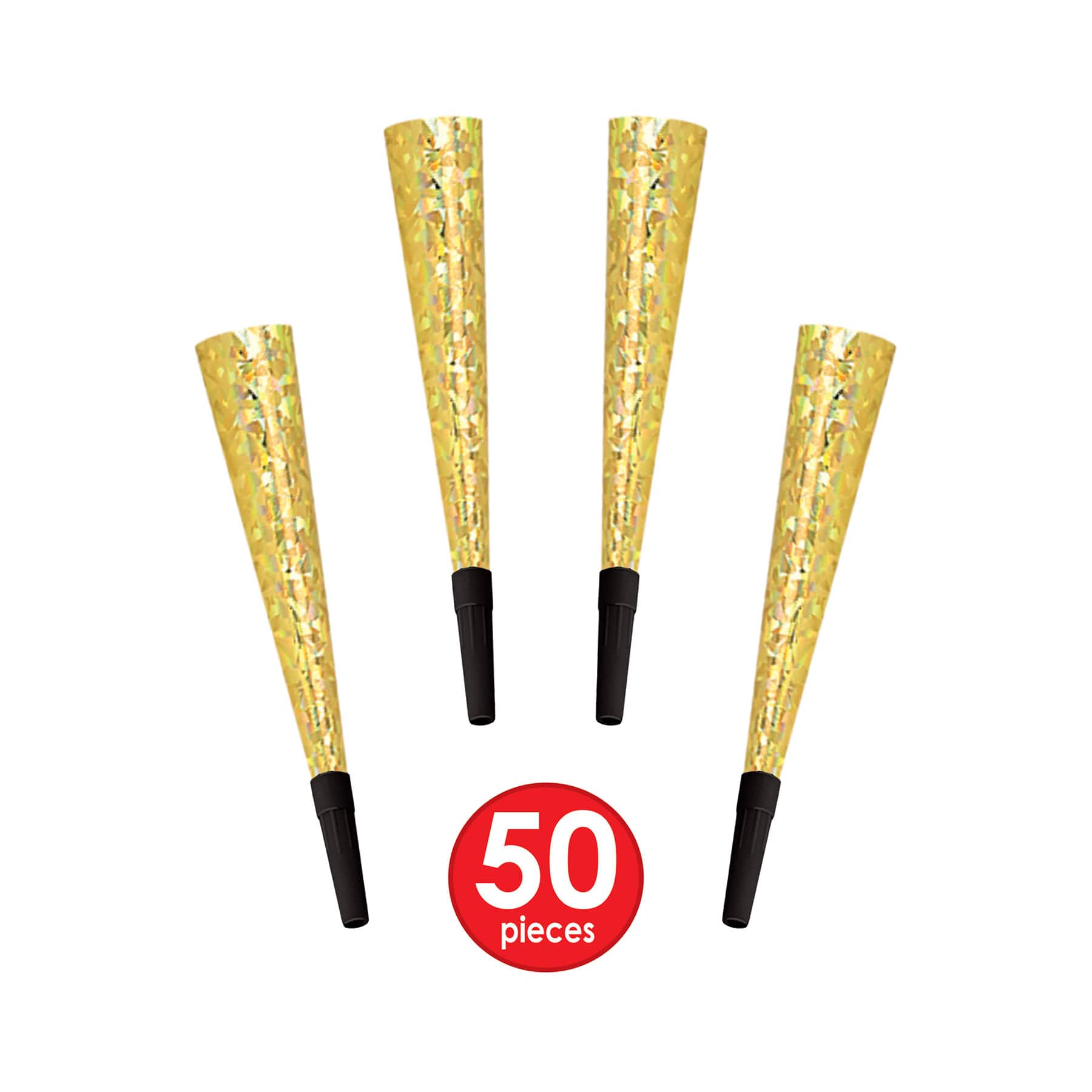 Beistle Black & Gold New Year Top Hat Party Favor Kit for 50