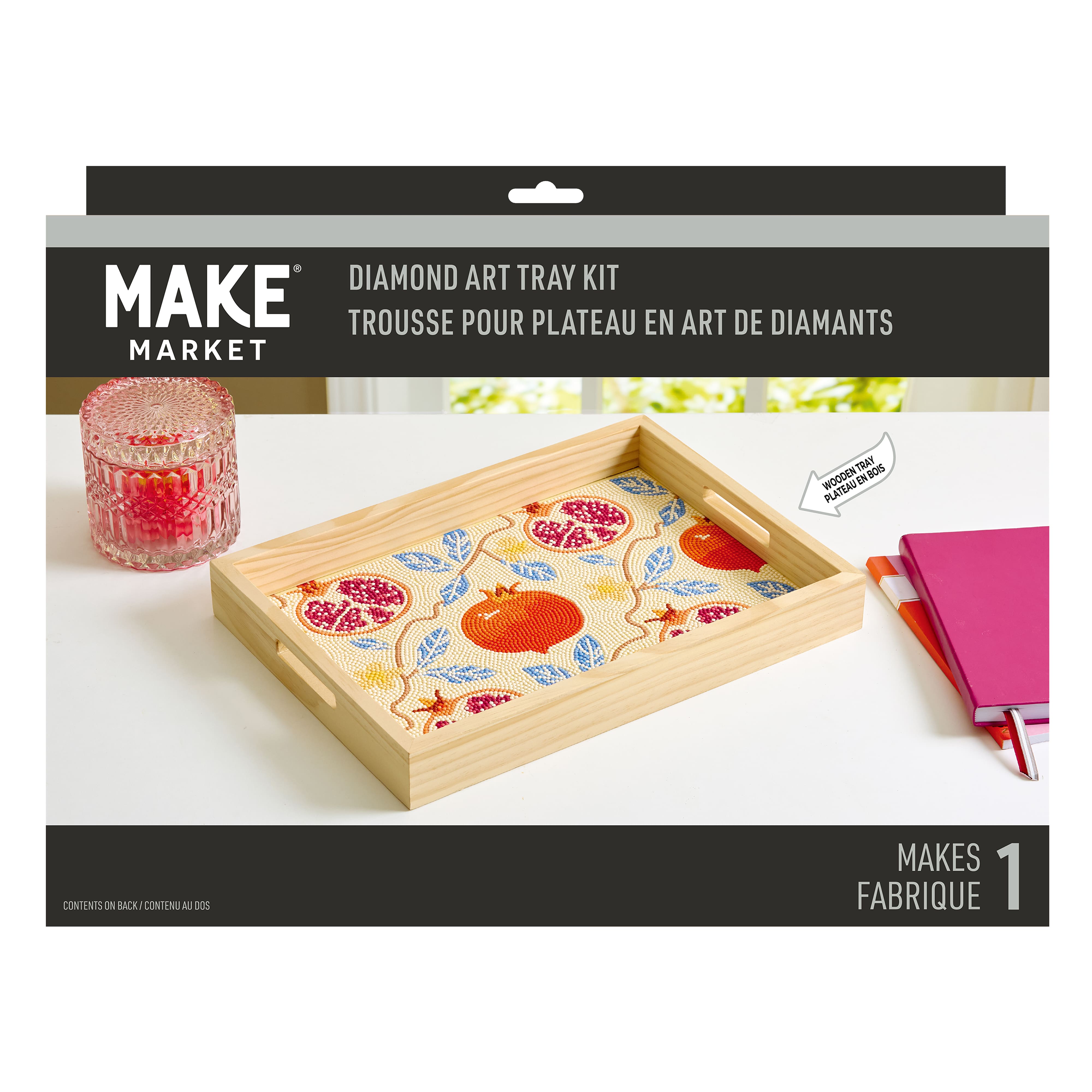 10" x 14" Pomegranate Wood Tray Diamond Art Kit by Make Market®