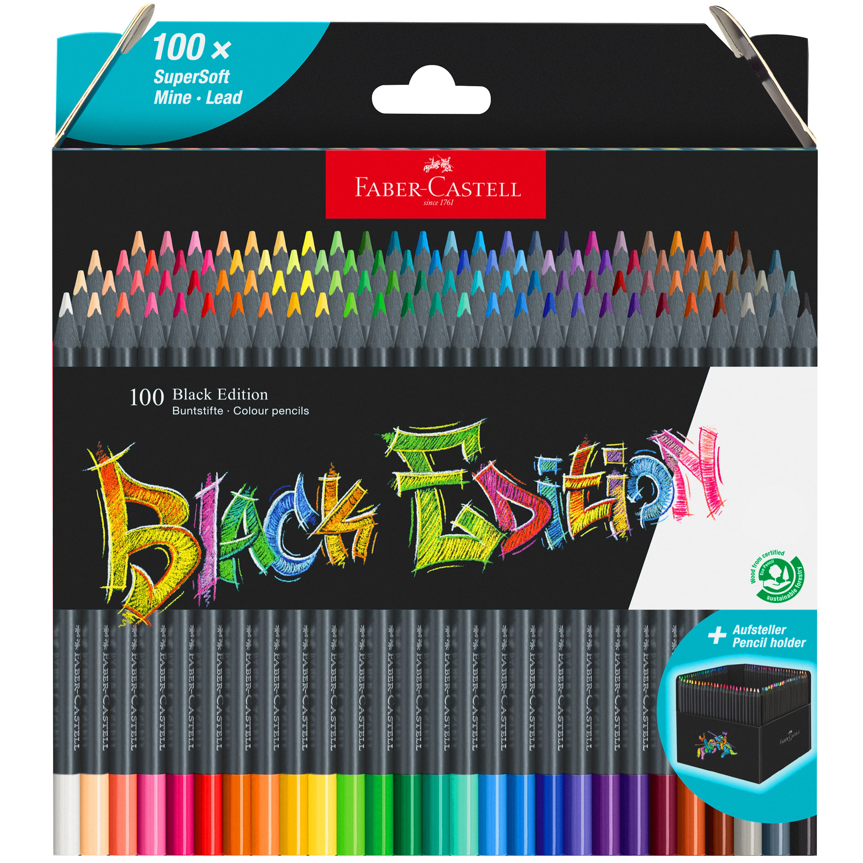 Faber-Castell Black Edition★100色★油性色鉛筆 Faber-Castell® Black Edition 100 Coloured Pencils Set | Michaels