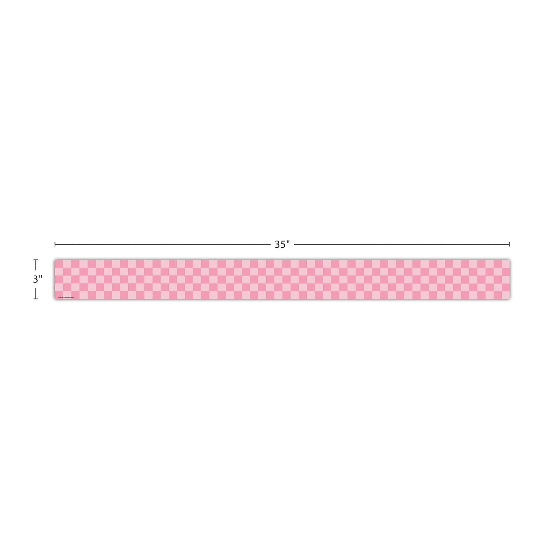 Teacher Created Resources® Cool for School Pink Checkers Border Trim, 6 Packs of 12