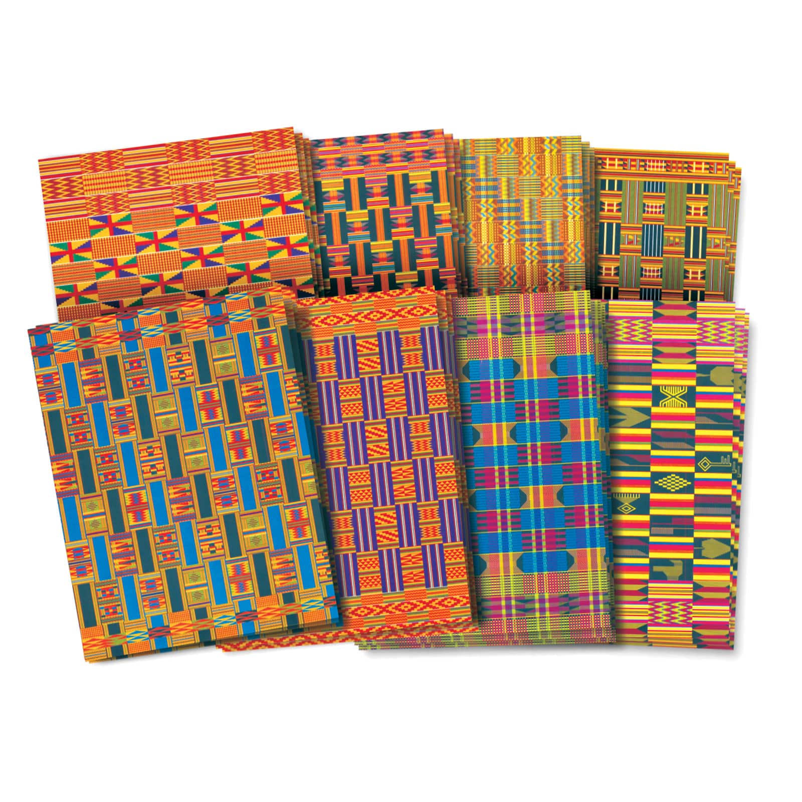 Roylco® 8.5" x 11" Multicolored African Textile Paper, 3 Pack Bundle