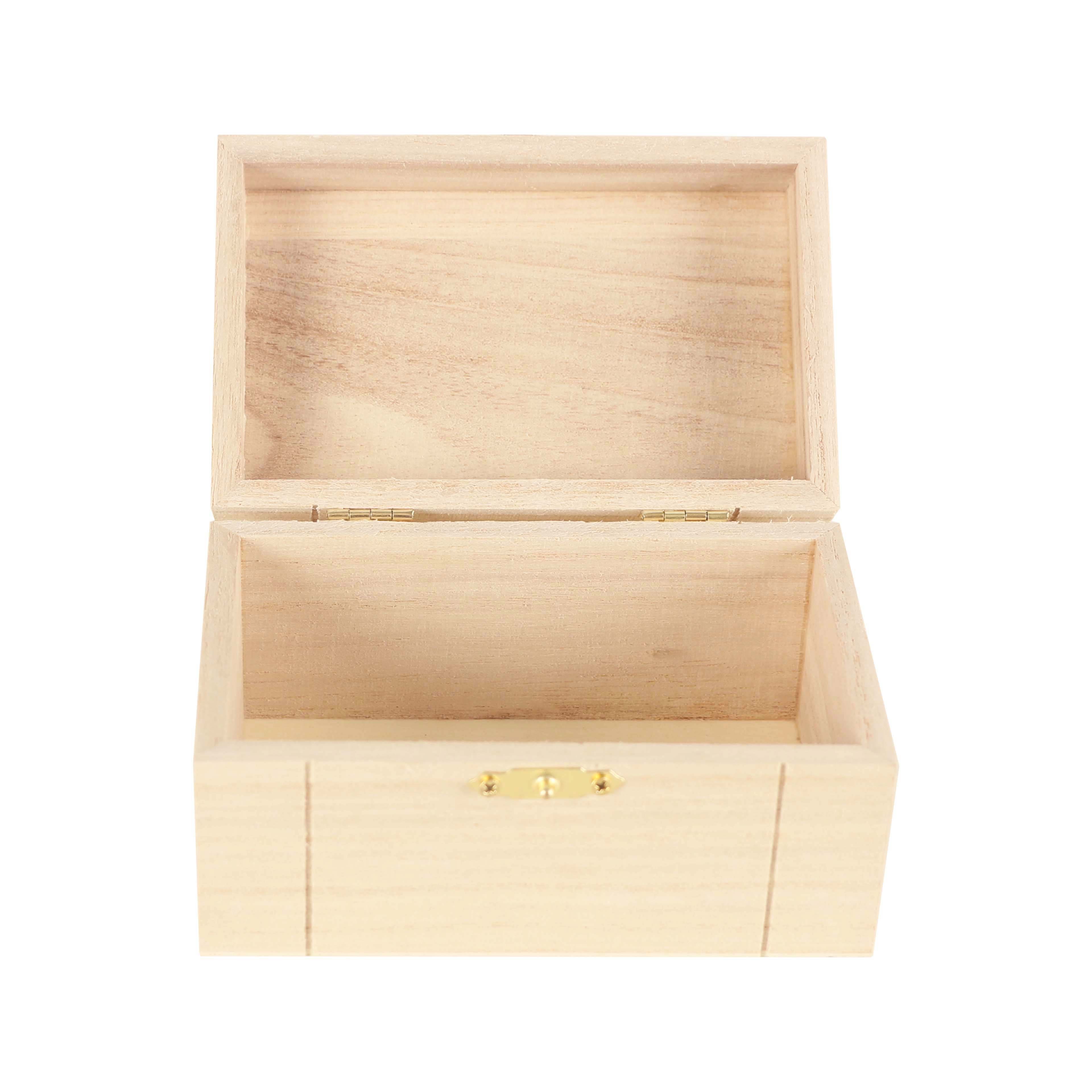 8 Pack: Unfinished Wooden Hinged Box by Make Market®