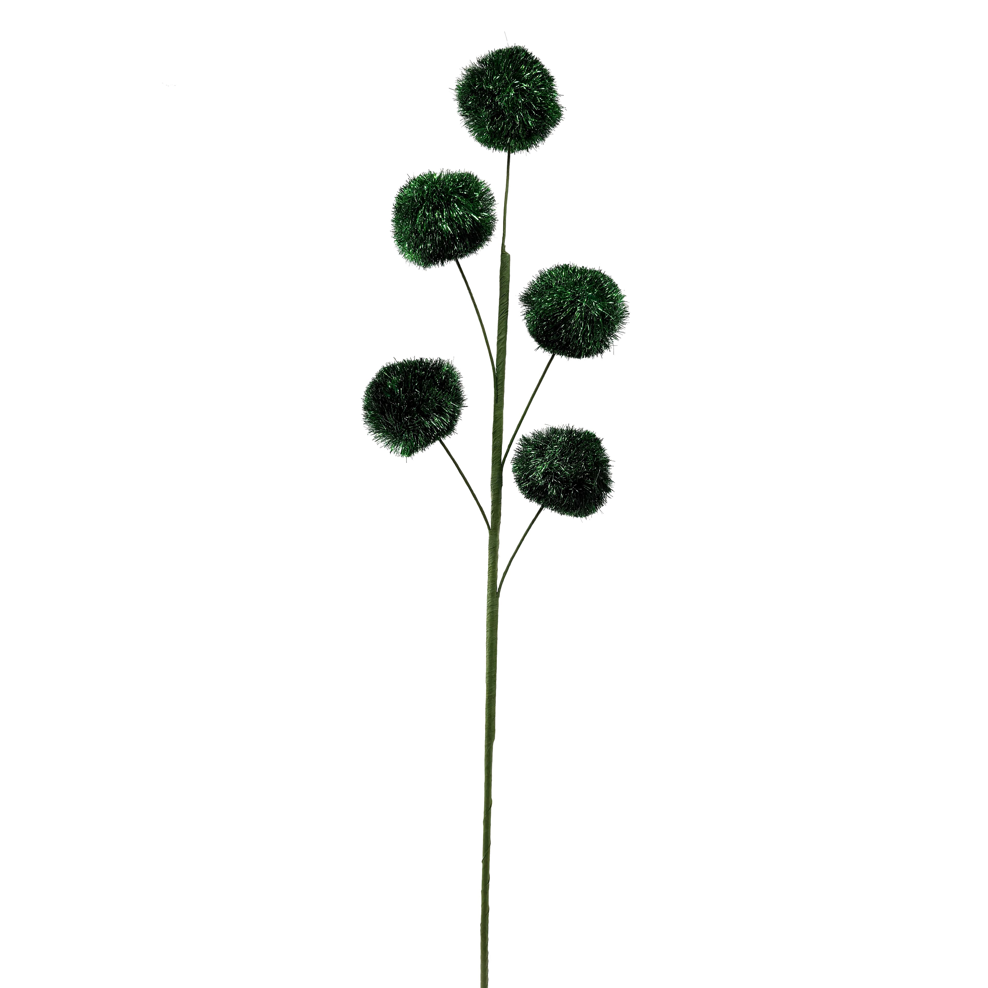27.5" Green Tinsel Poms Stem by Ashland®