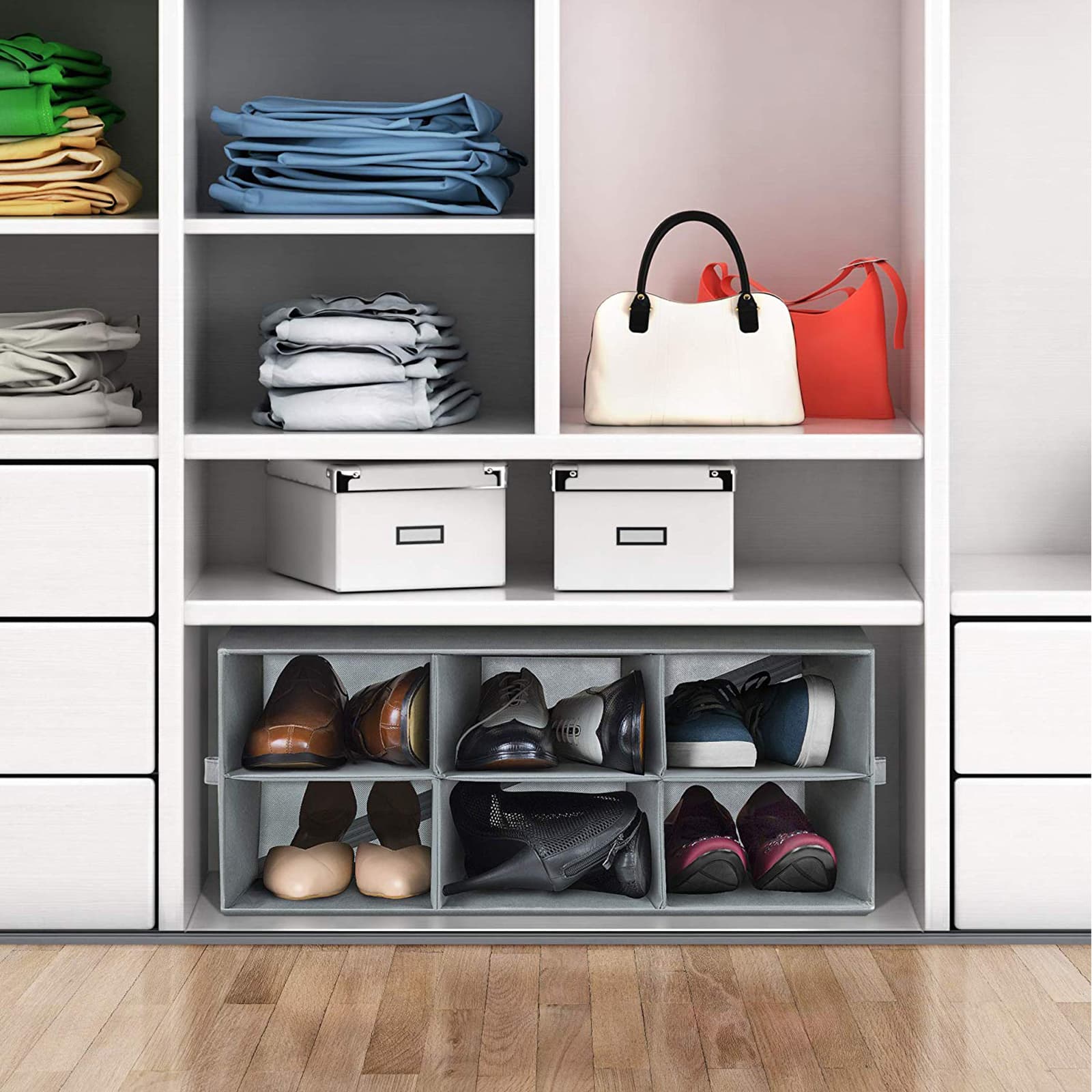Sorbus 25" Gray Shoe Organizer Bin