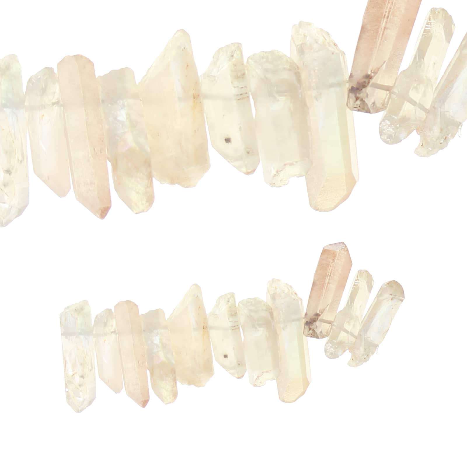 12 Pack: Rose Crystal Luster Stone Stick Beads by Bead Landing™