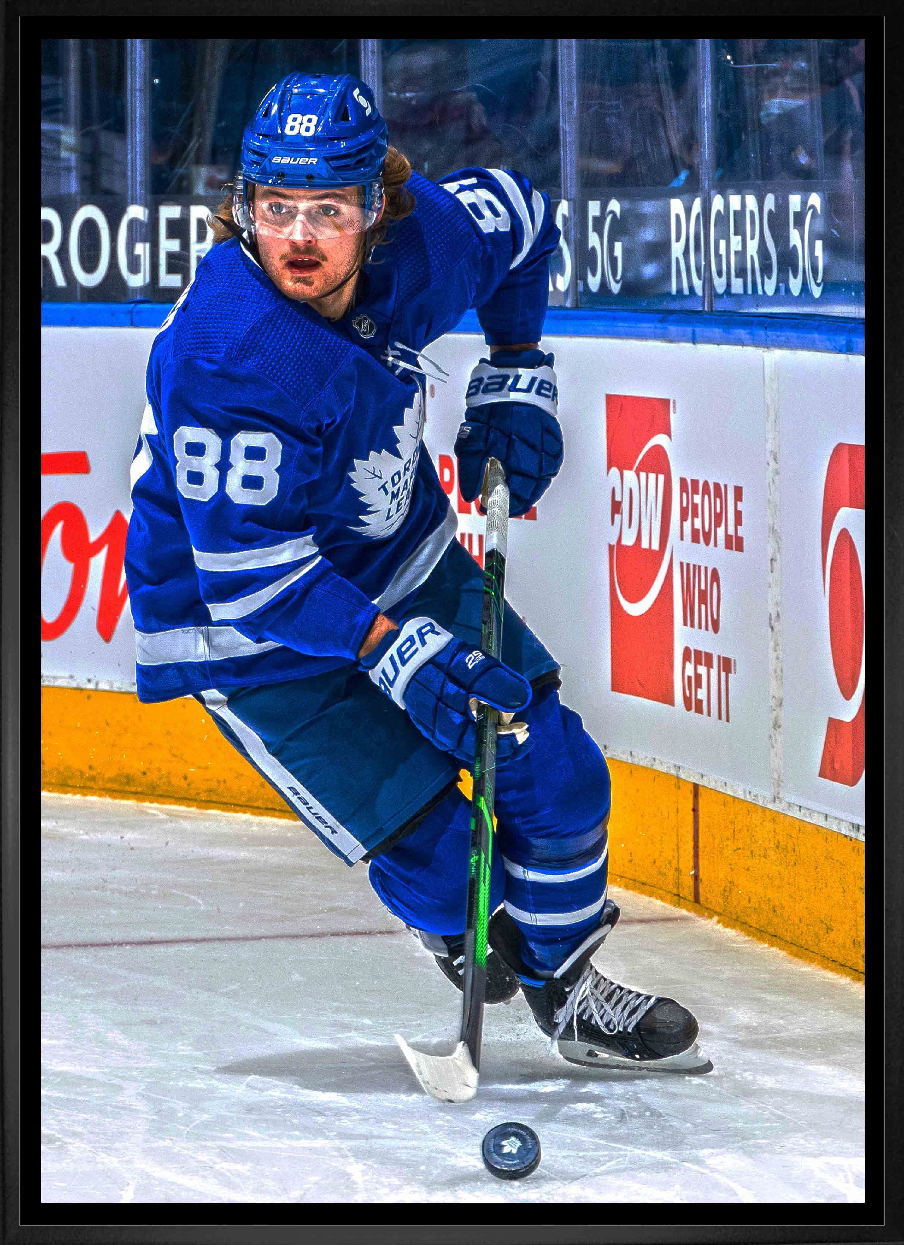 William Nylander Toronto Maple Leafs Framed 20" x 29" Skating Canvas 22.5" x 31.5"