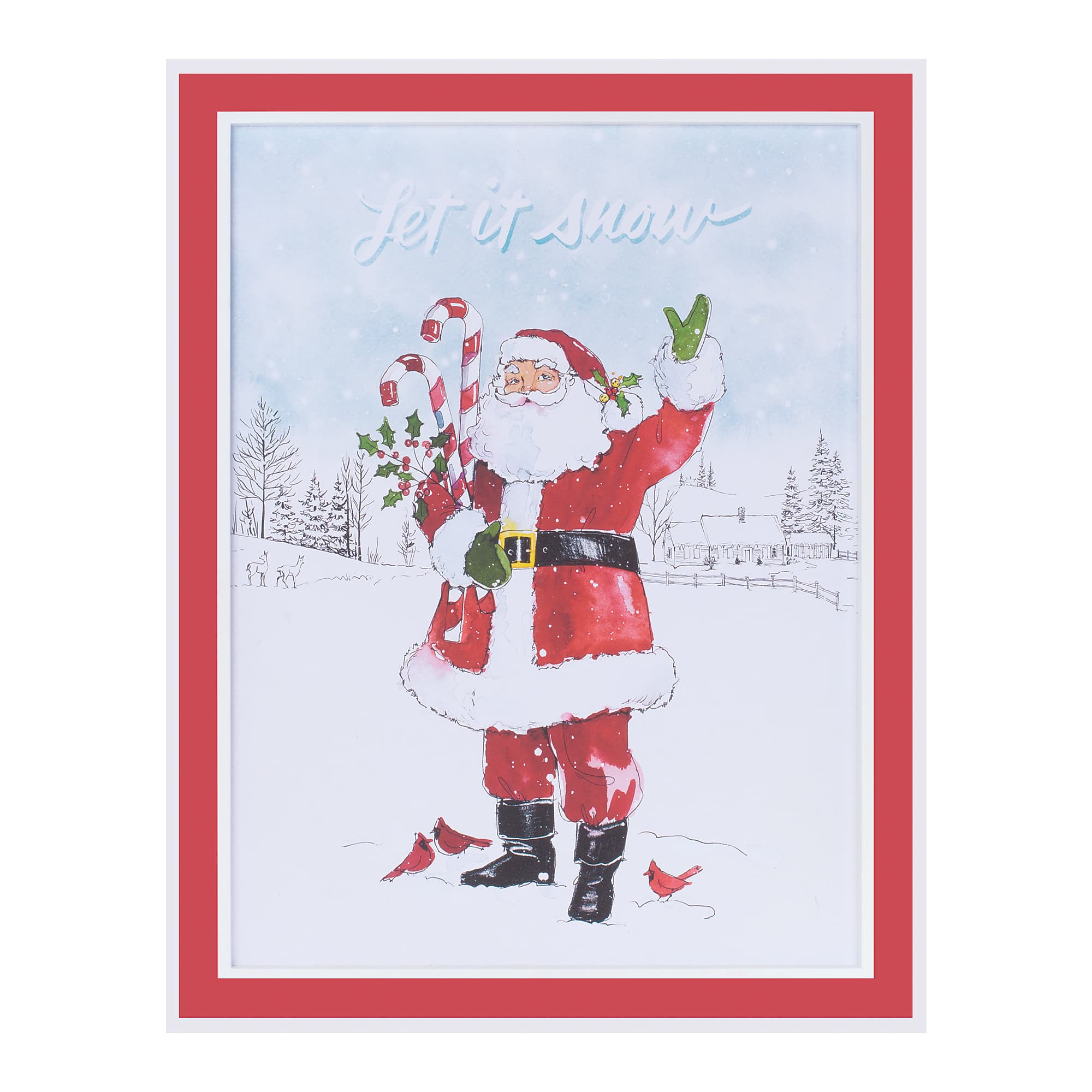 Melrose 16" x 20" Santa Let It Snow Framed Wall Art