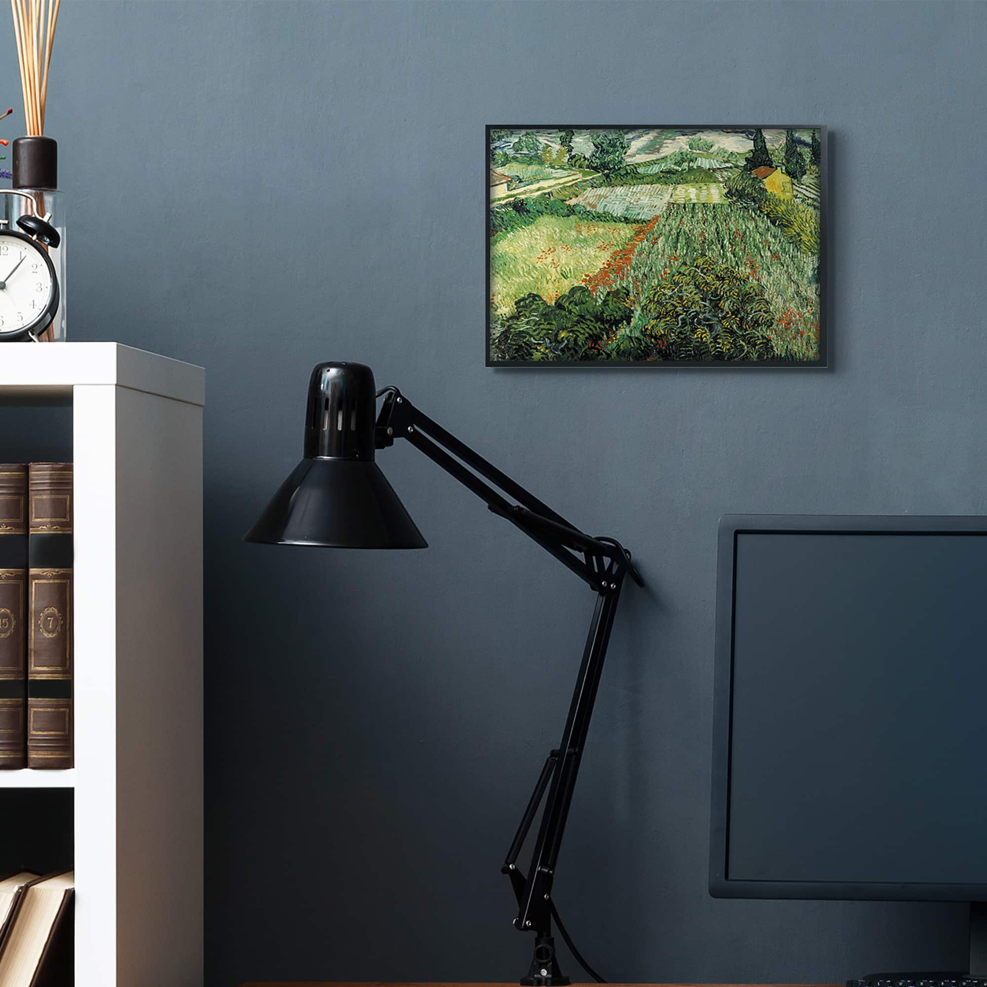 Stupell Industries Classic Van Gogh Field Painting Feld Mit Mohnblumen in Black Frame Wall Art