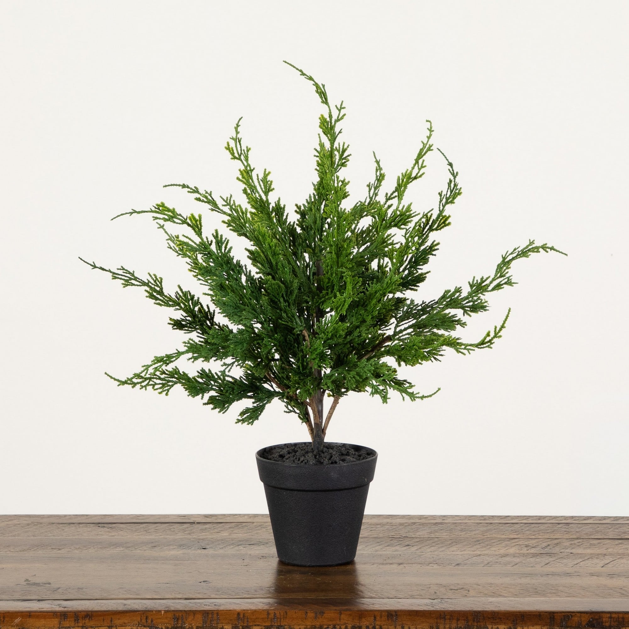 Nearly Natural 20" Artificial Real Touch Potted Winter Cypress Christmas Tree