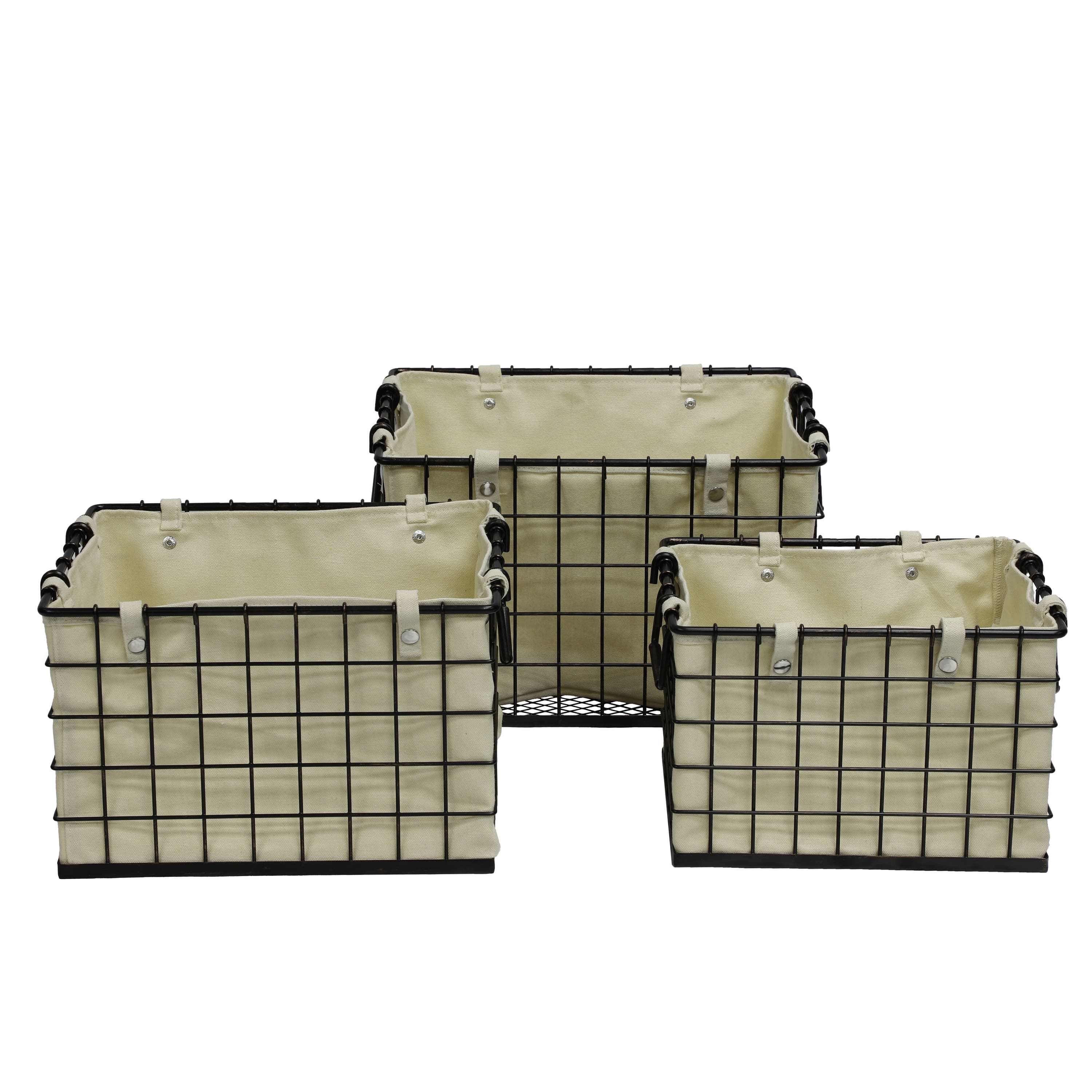 6 Packs: 3 ct. (18 total) Foldable Metal Storage Baskets
