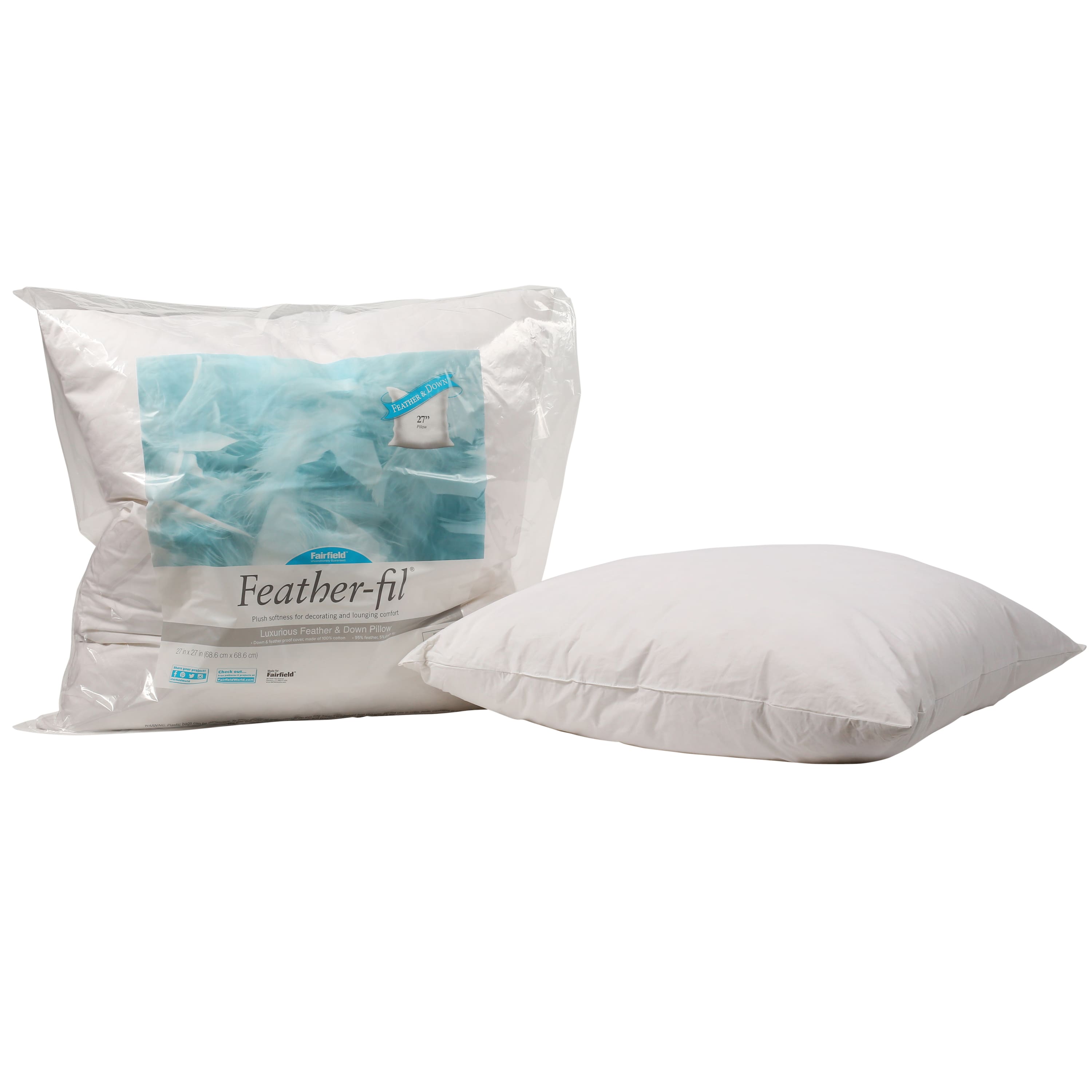 Feather-Fil® 3ct. Luxurious Feather & Down Pillow Inserts, 27" x 27"