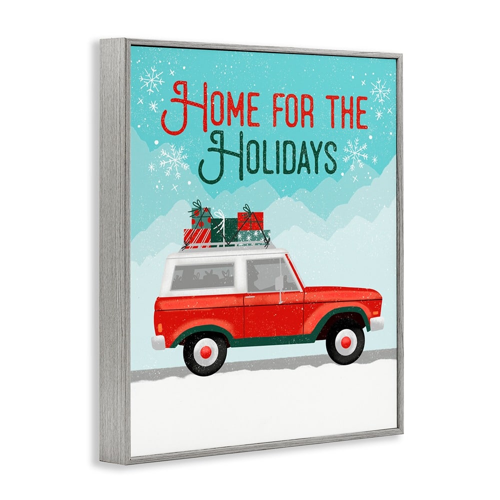 Stupell Industries 14" x 11" Retro Home for Holidays Framed Giclée Wall Art