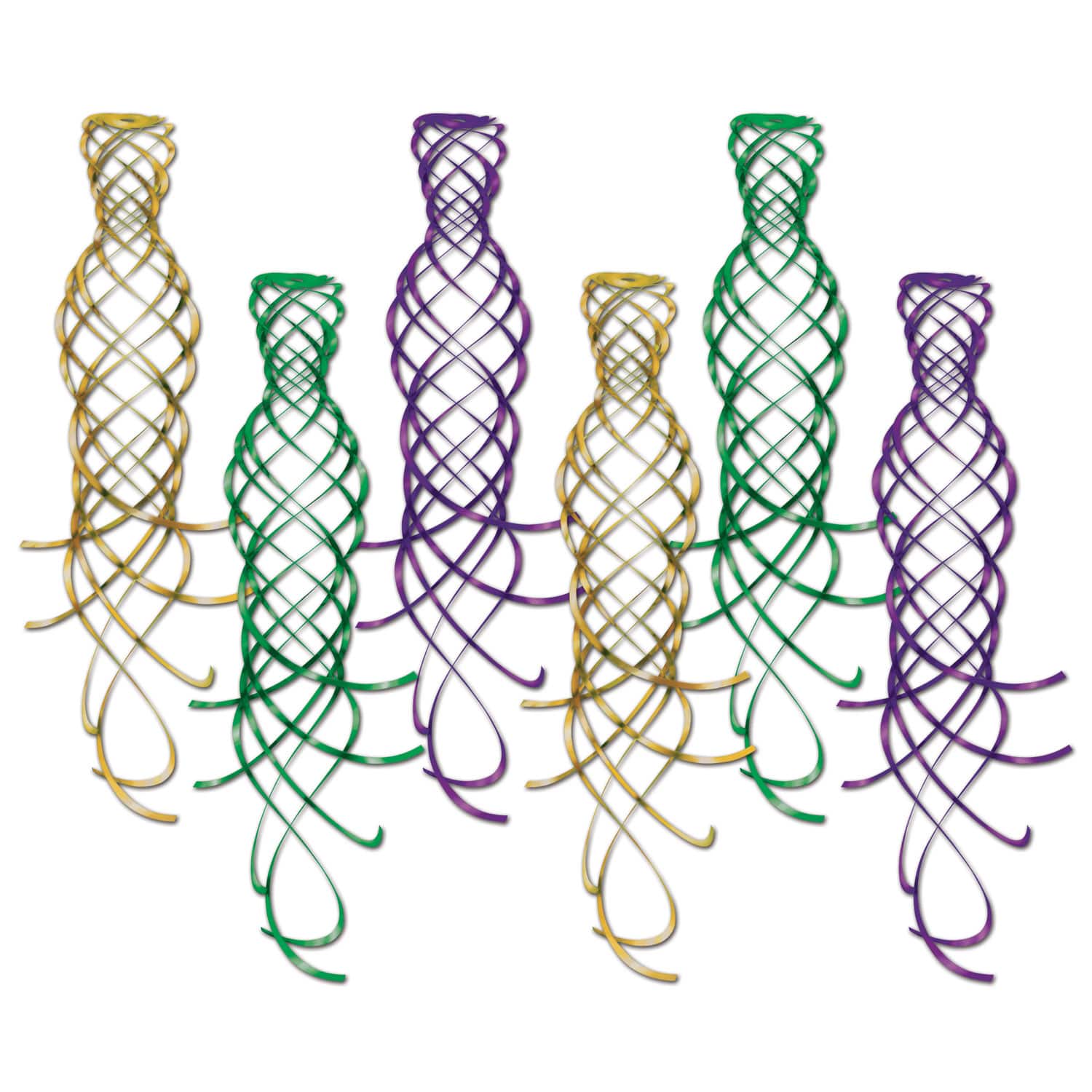 Beistle 20" Mardi Gras Shimmering Whirls, 18ct.