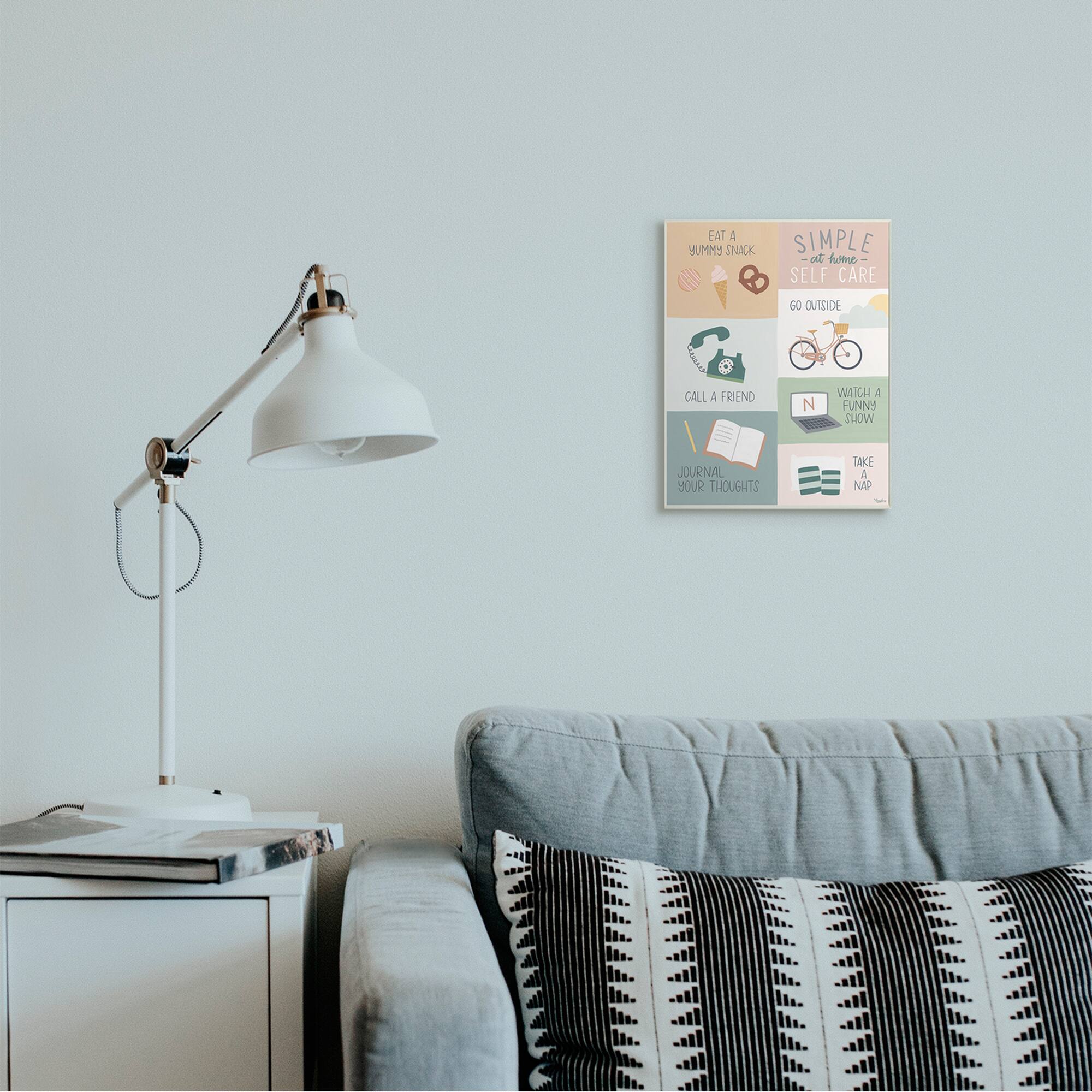 Stupell Industries Simple Home Self Care Advice Stay Positive Wall Plaque