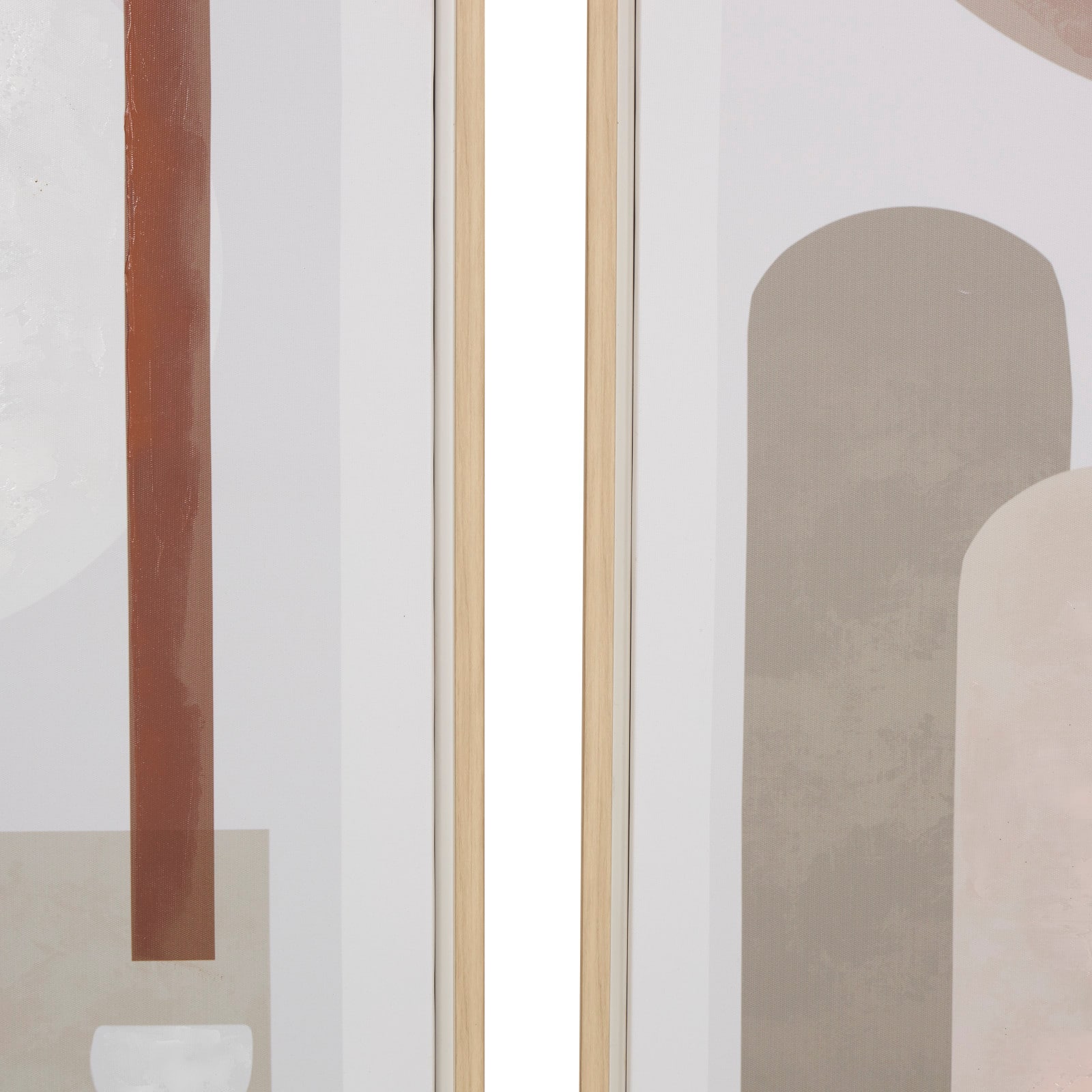 Pink Mid-Century Modern Abstract Framed Wall Art Set