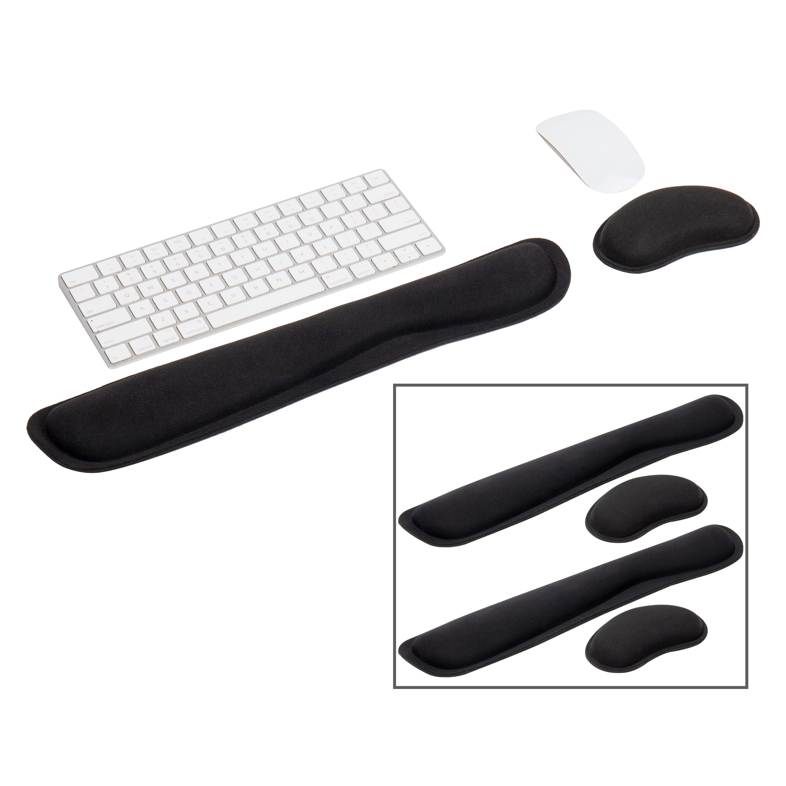 Mind Reader Harmony Collection Black Ergonomic Wrist Rest Sets for Keyboard & Mouse, 3ct.