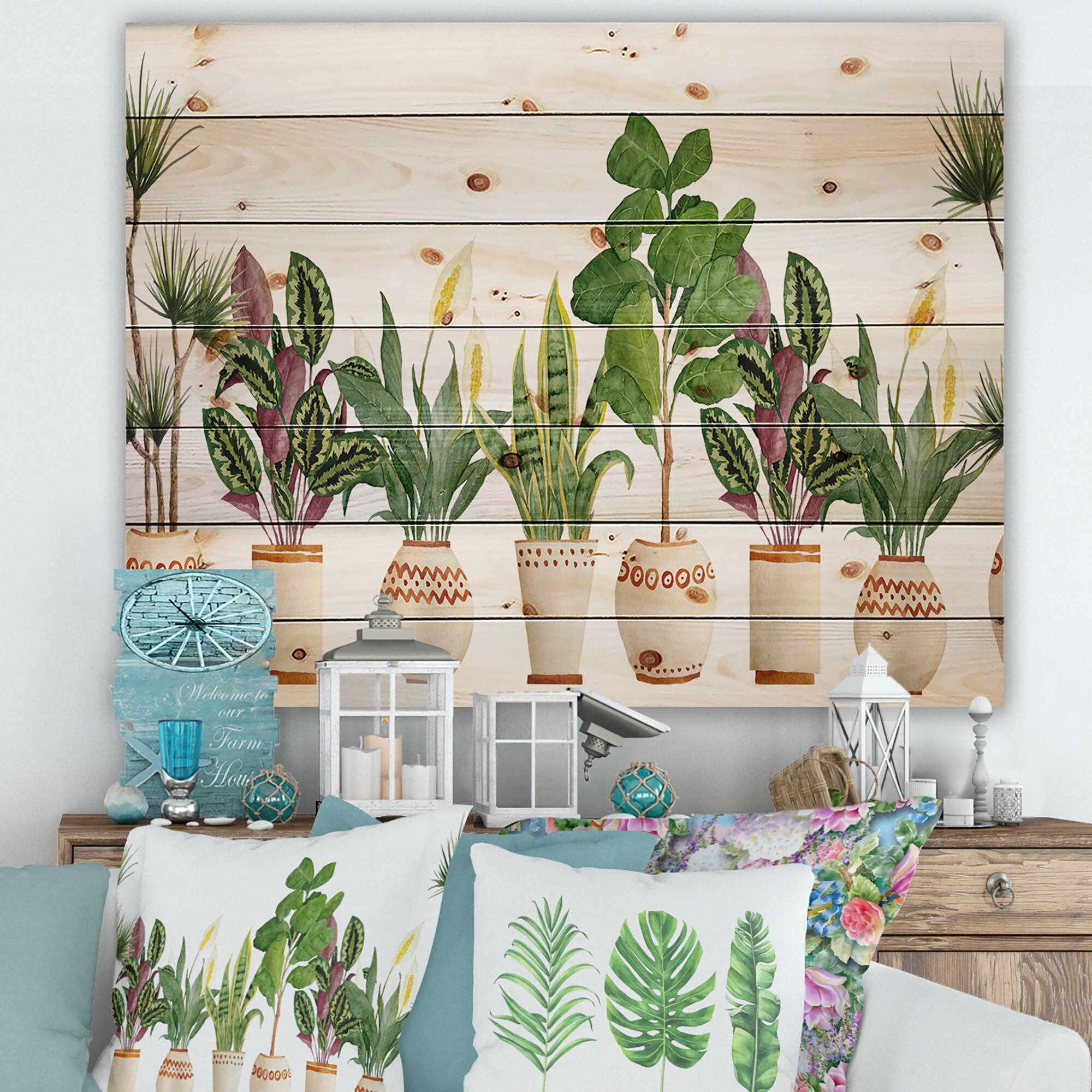 Designart - Trio of Houseplants Sanseviera Snake Plant