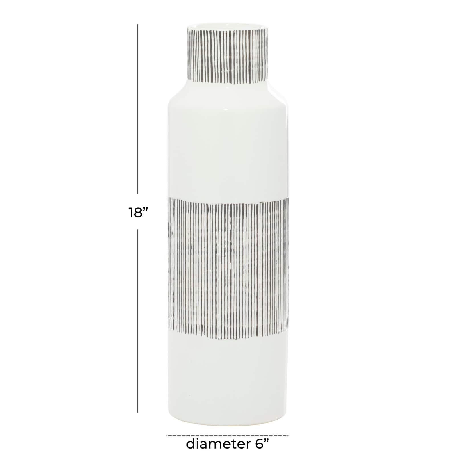 CosmoLiving by Cosmopolitan White Ceramic Modern Vase
