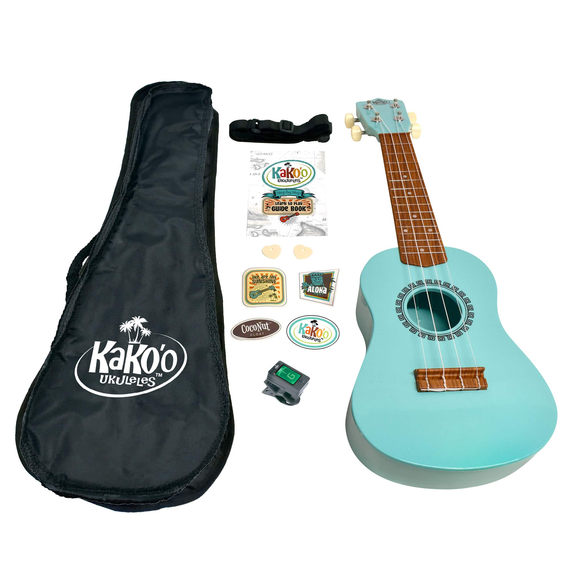 Salus KaKo'o 21" Seafoam Green Professional Wooden Ukulele Set