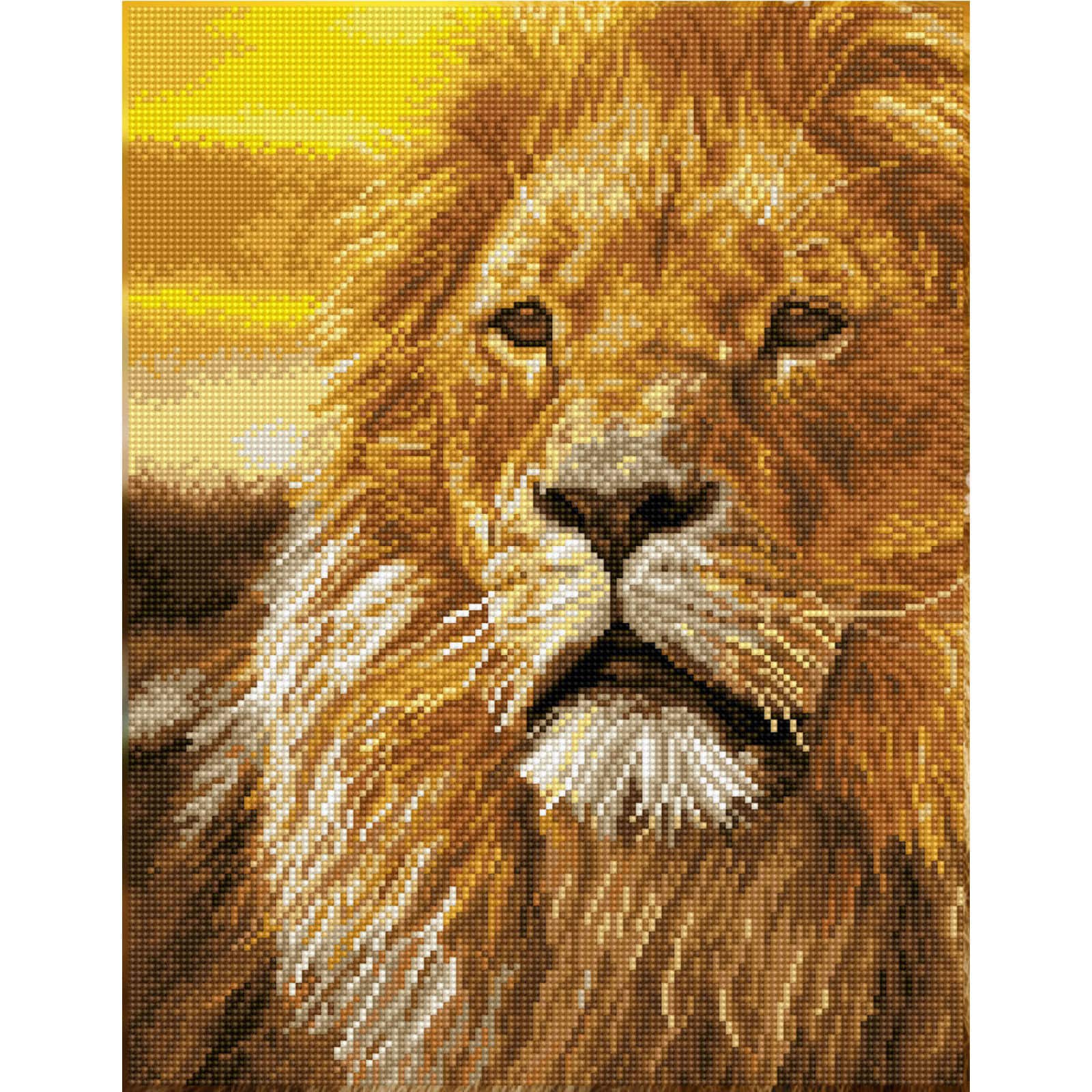 Diamond Dotz® Intermediate Lord of the Serengeti Pre-Framed Diamond Painting Kit