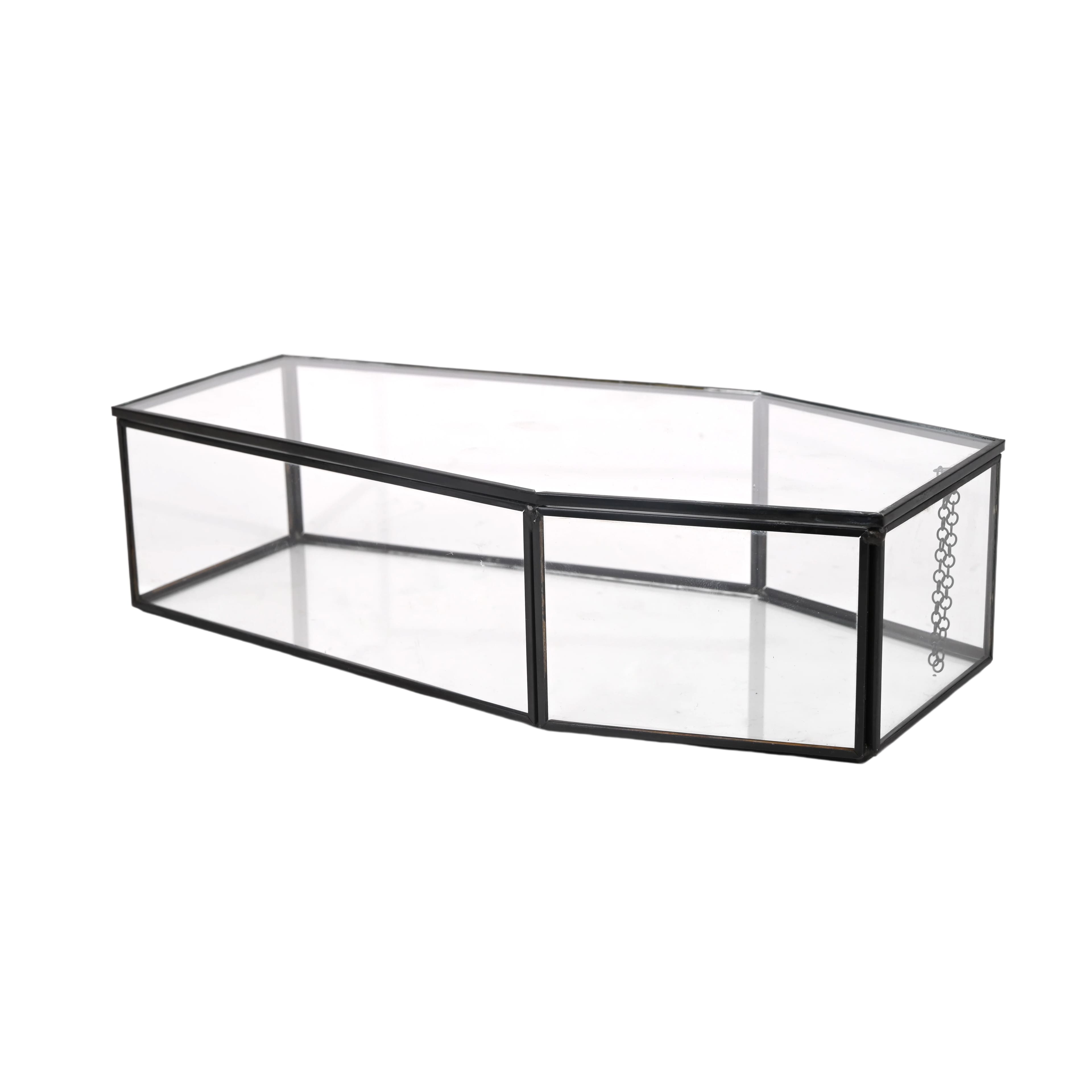Michaels, Clear Glass Terrarium Coffin with Lid by Ashland® – Category: Halloween Vases & Containers