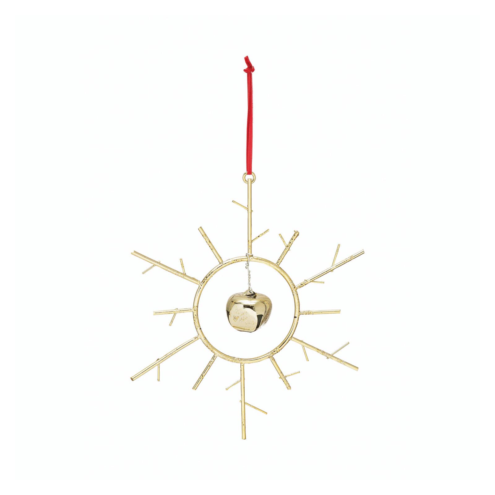 Hello Honey® 7" Silver Metal Snowflake Ornament with Bell & Glitter