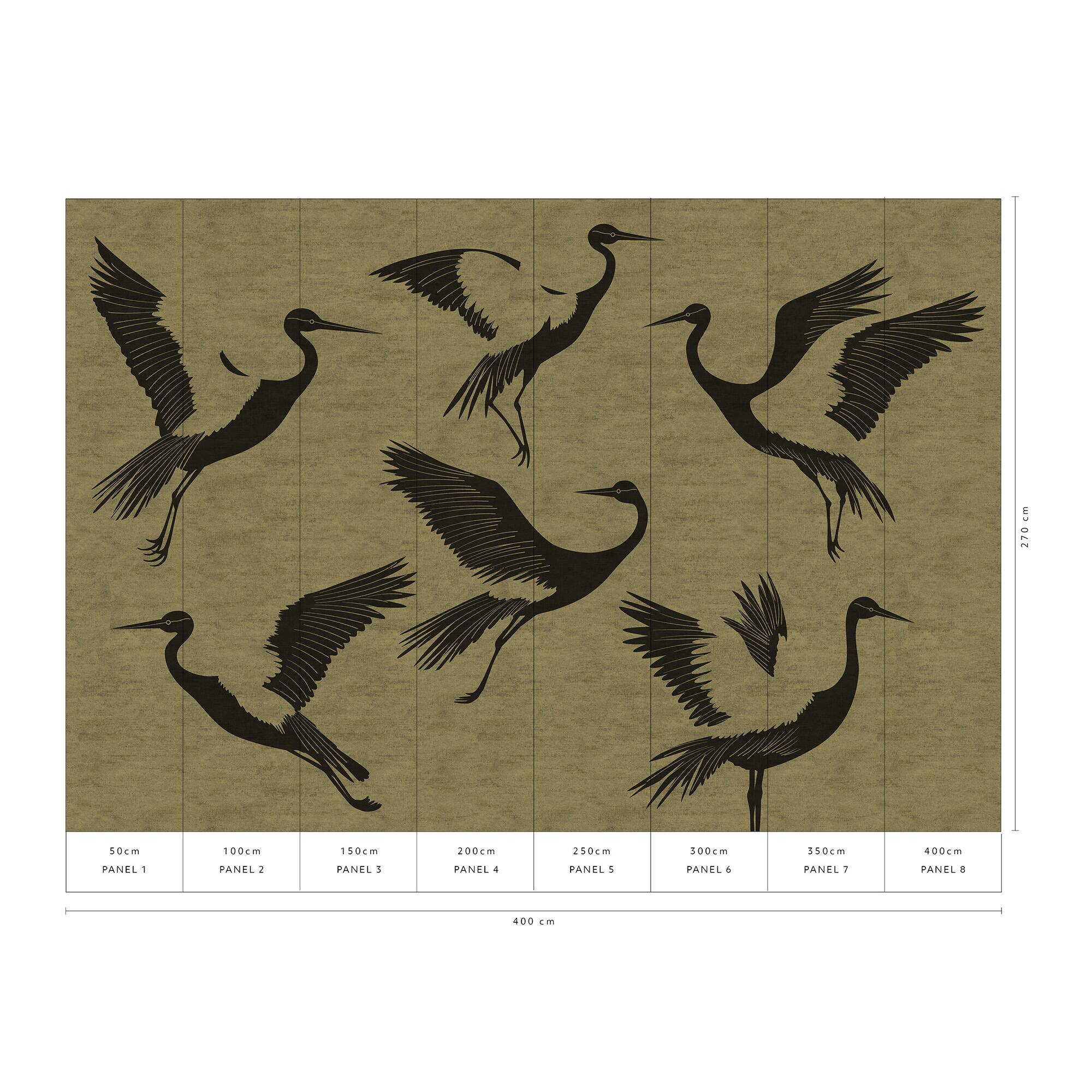Designs Direct Black Feathers Gold Wall Mural