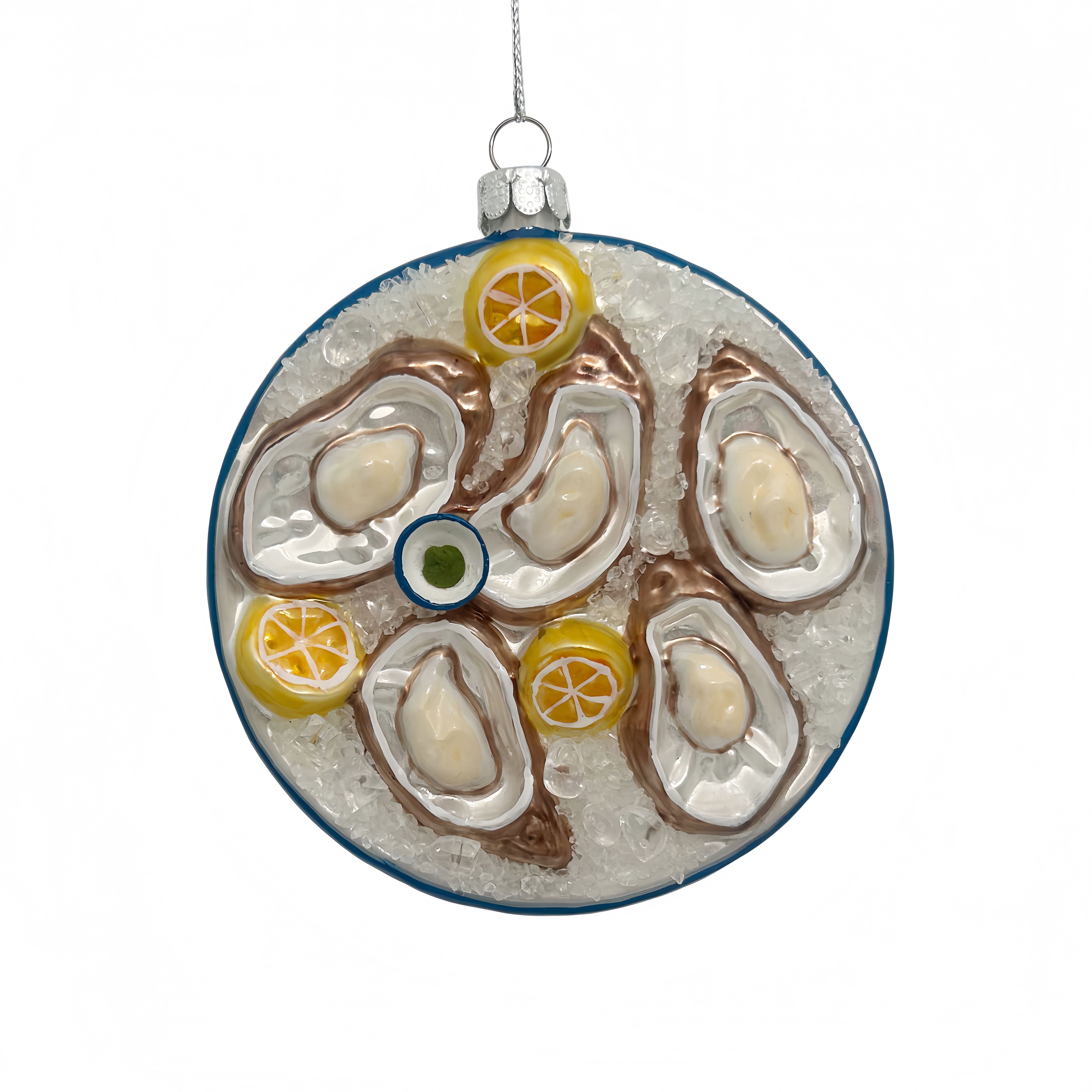 4" Oyster Plate Glass Ornament by Ashland®
