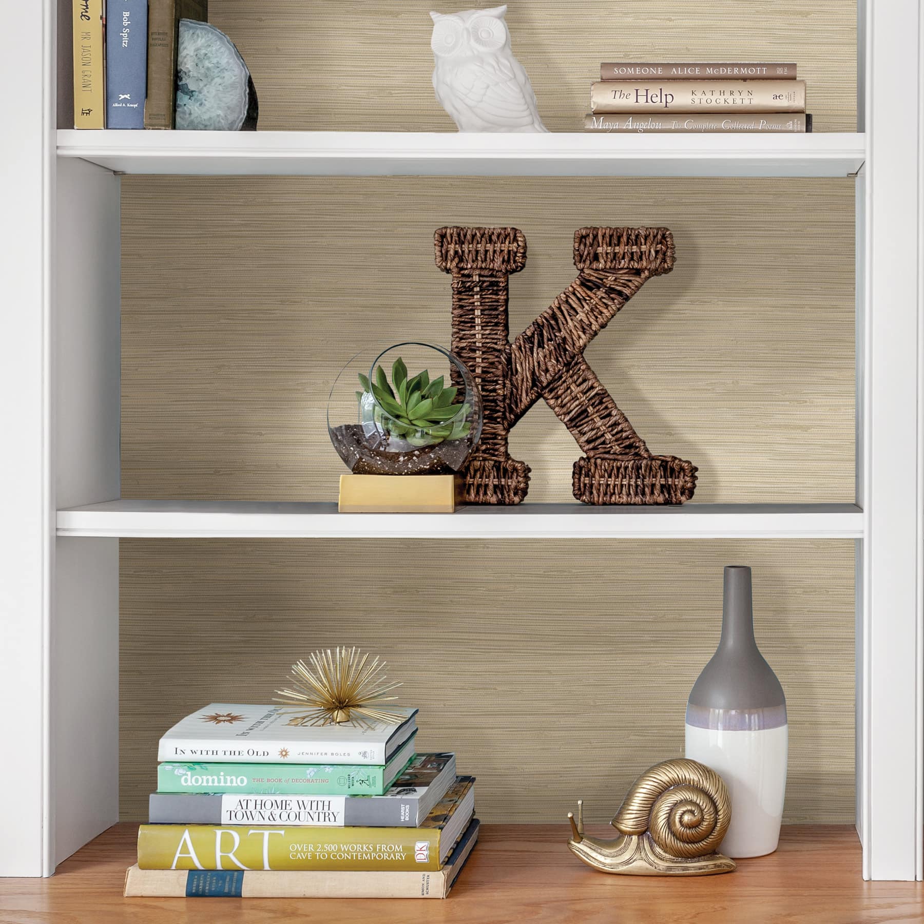 NuWallpaper Cream Tibetan Grasscloth Peel & Stick Wallpaper