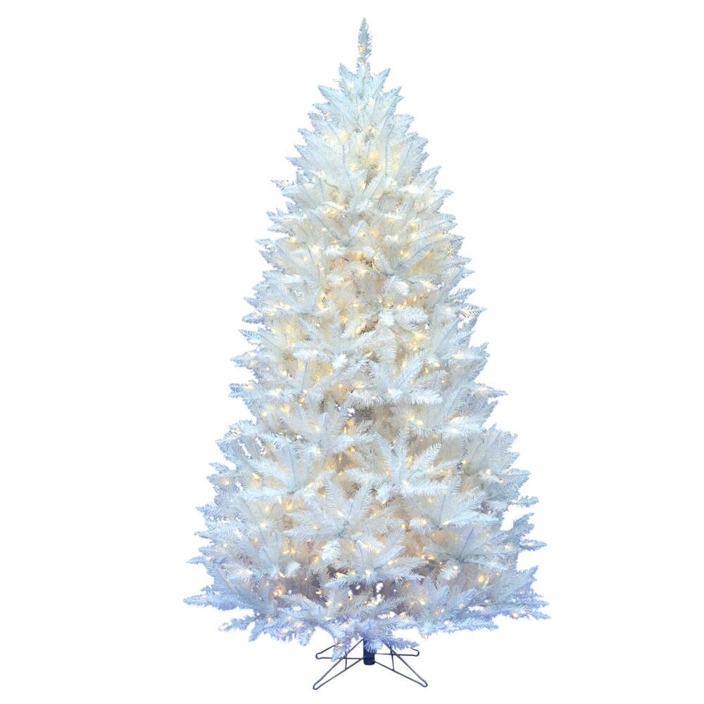 5.5ft. Pre-Lit Sparkle White Spruce Artificial Christmas Tree, White LED Lights