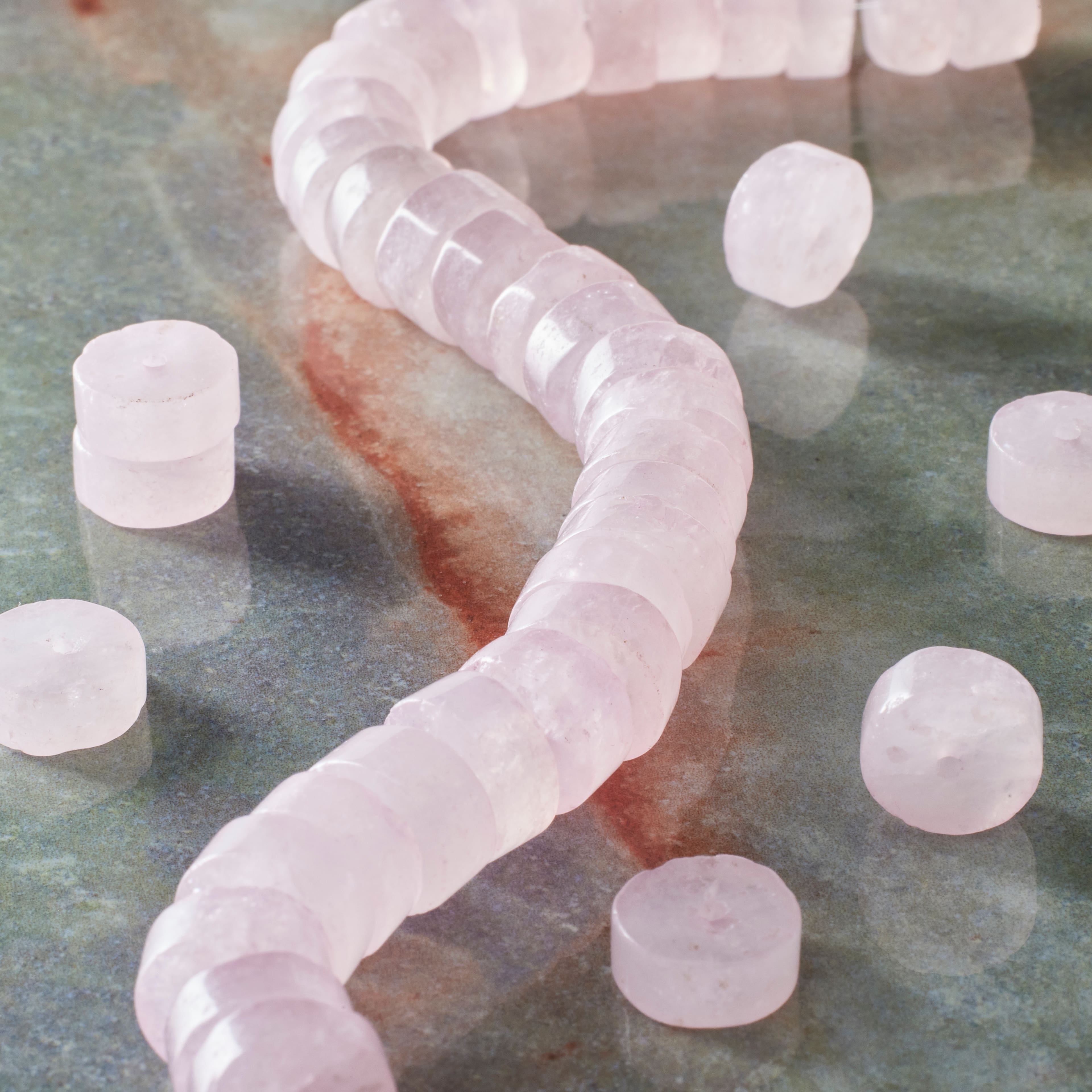 Rose Quartz Heishi Beads by Bead Landing™