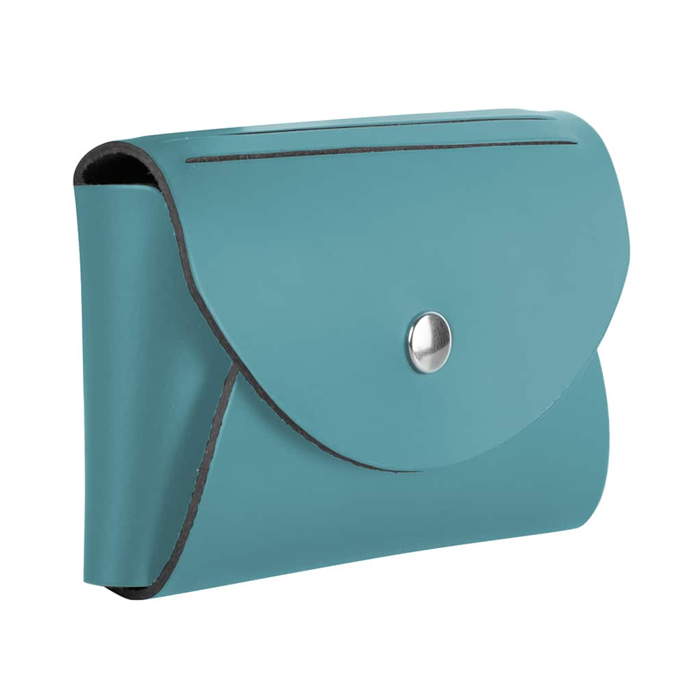 JAM Paper Italian Leather Business Card Holder Case with Round Flap
