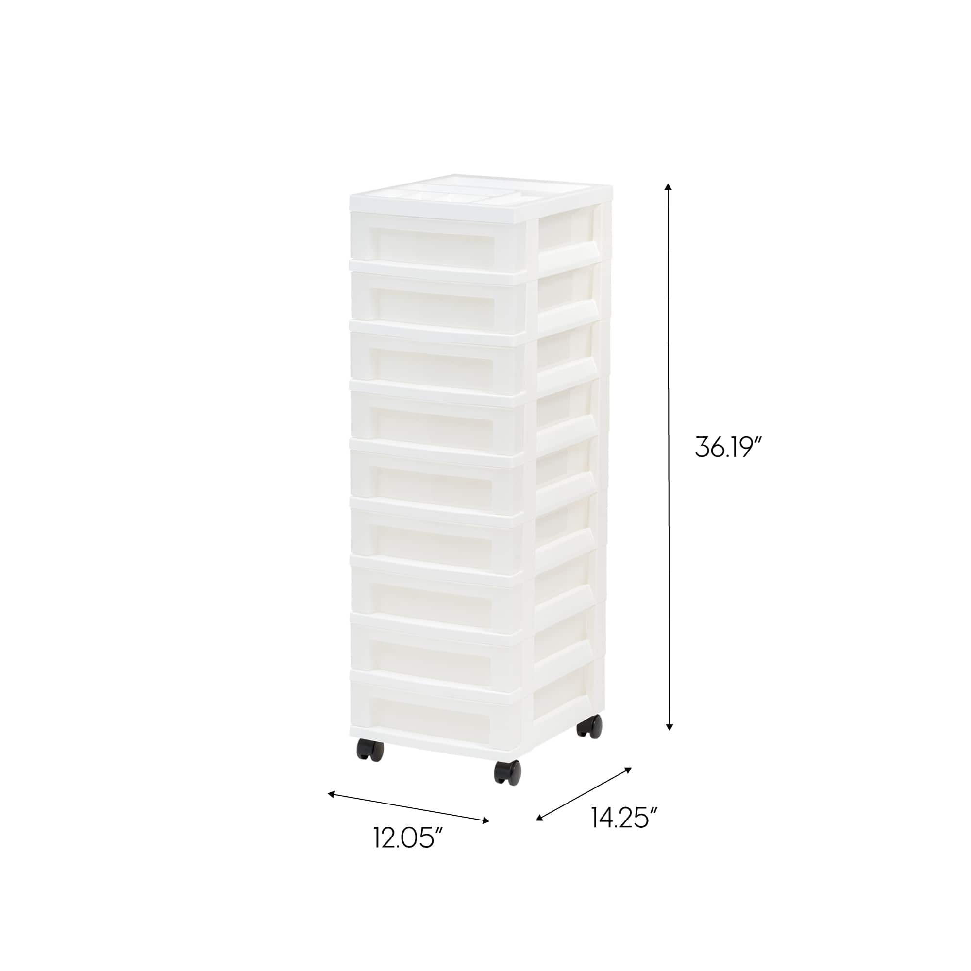 IRIS 9-Drawer Storage Cart With Organizer Top