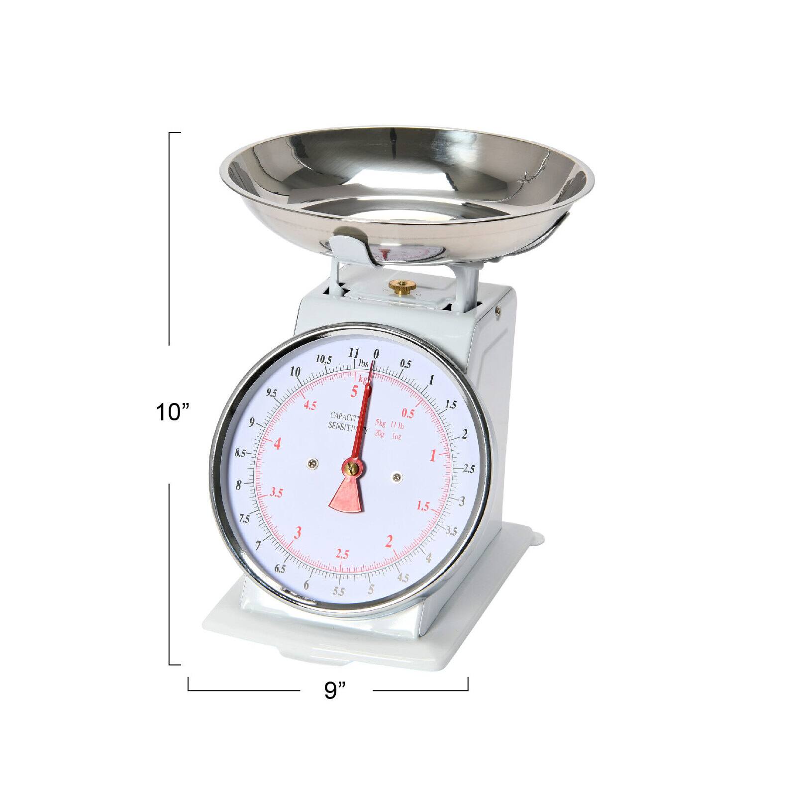 Hello Honey® White Metal Kitchen Scale with Removable Tray