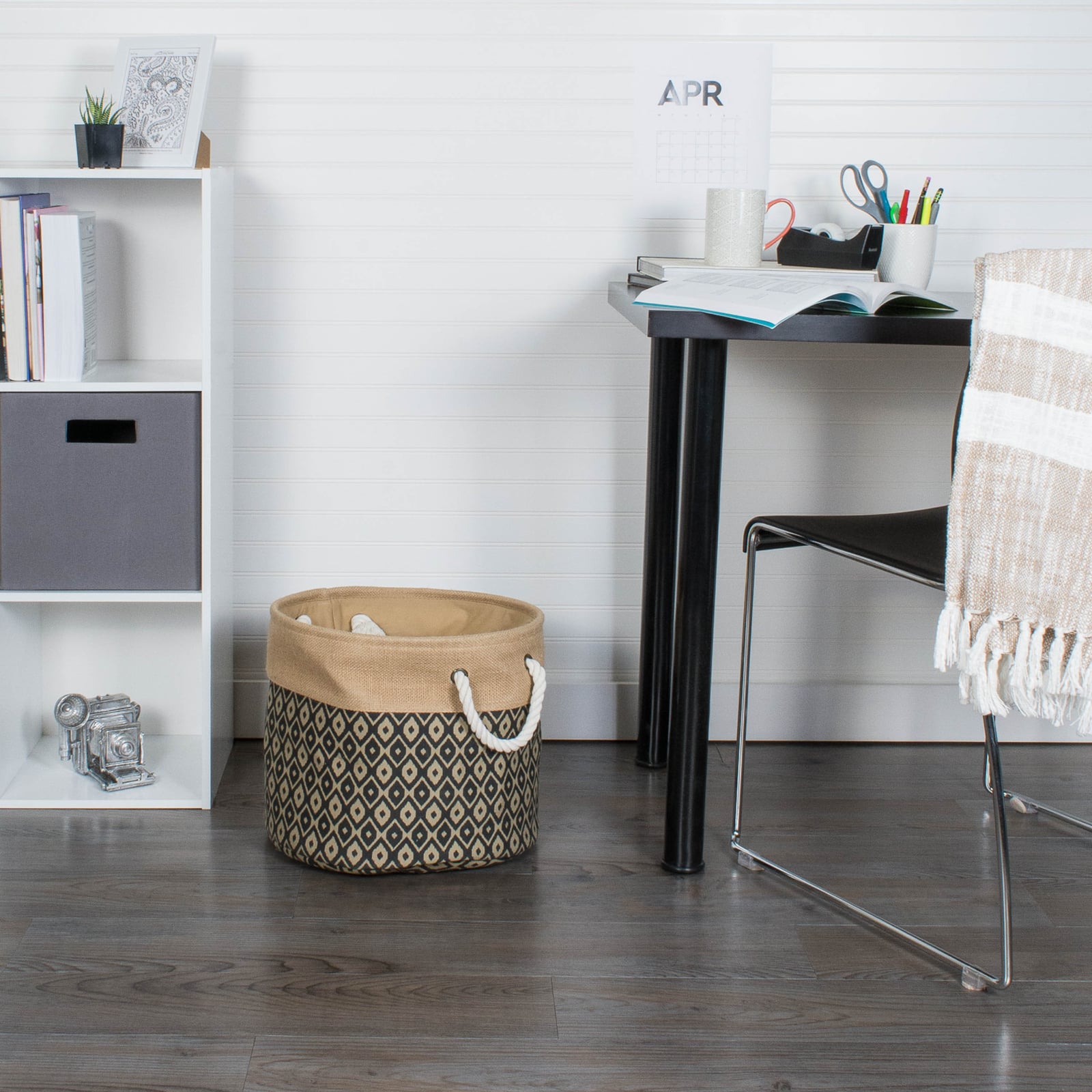 DII® 9" Ikat Round Burlap Bin