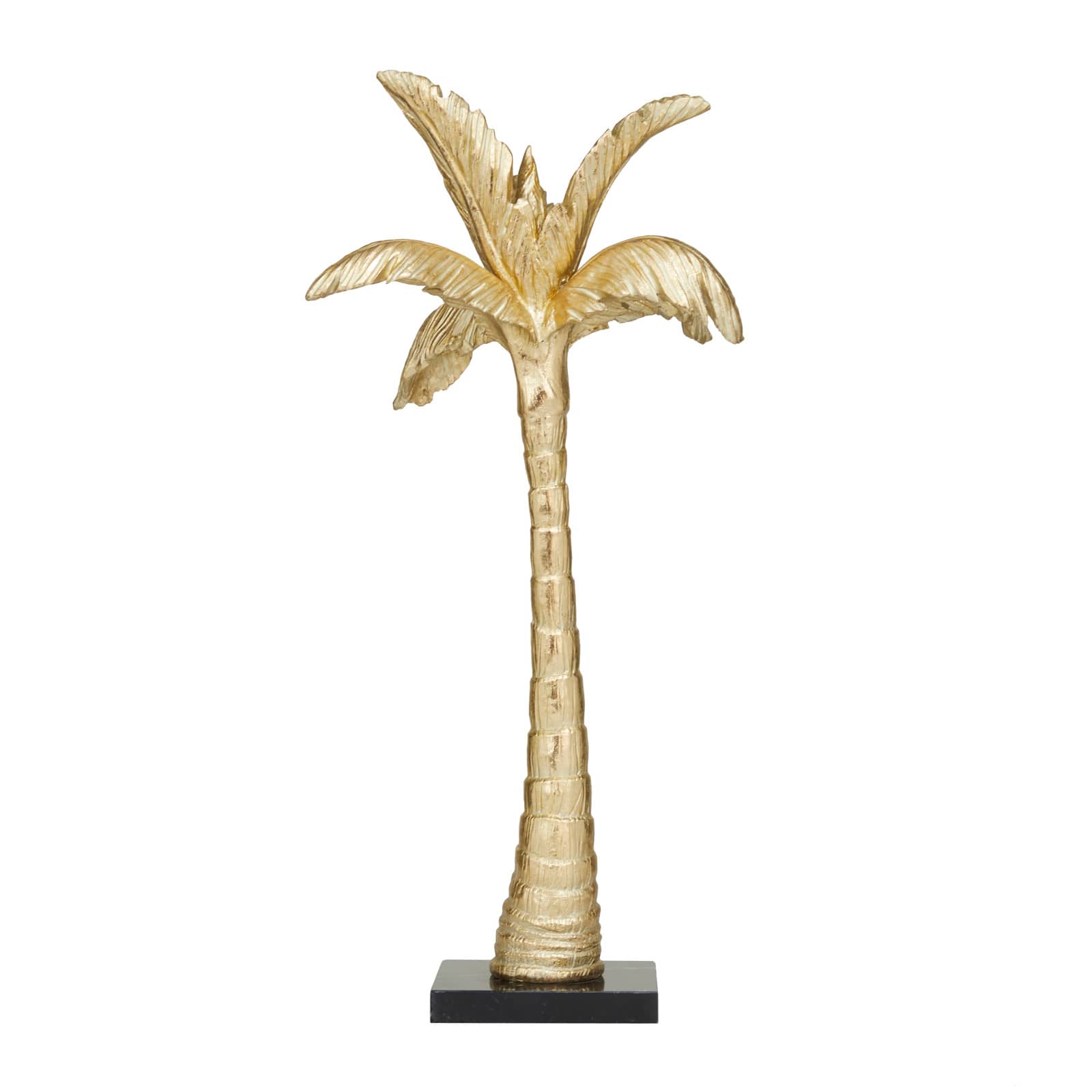 Gold Polystone Coastal Nature Sculpture, 9" x 7" x 20"