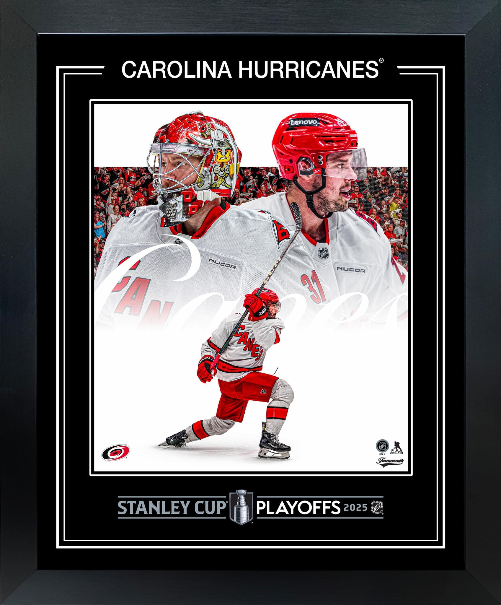 Carolina Hurricanes Framed 16" x 20" PhotoGlass 2025 Stanley Cup Playoffs 20" x 16"