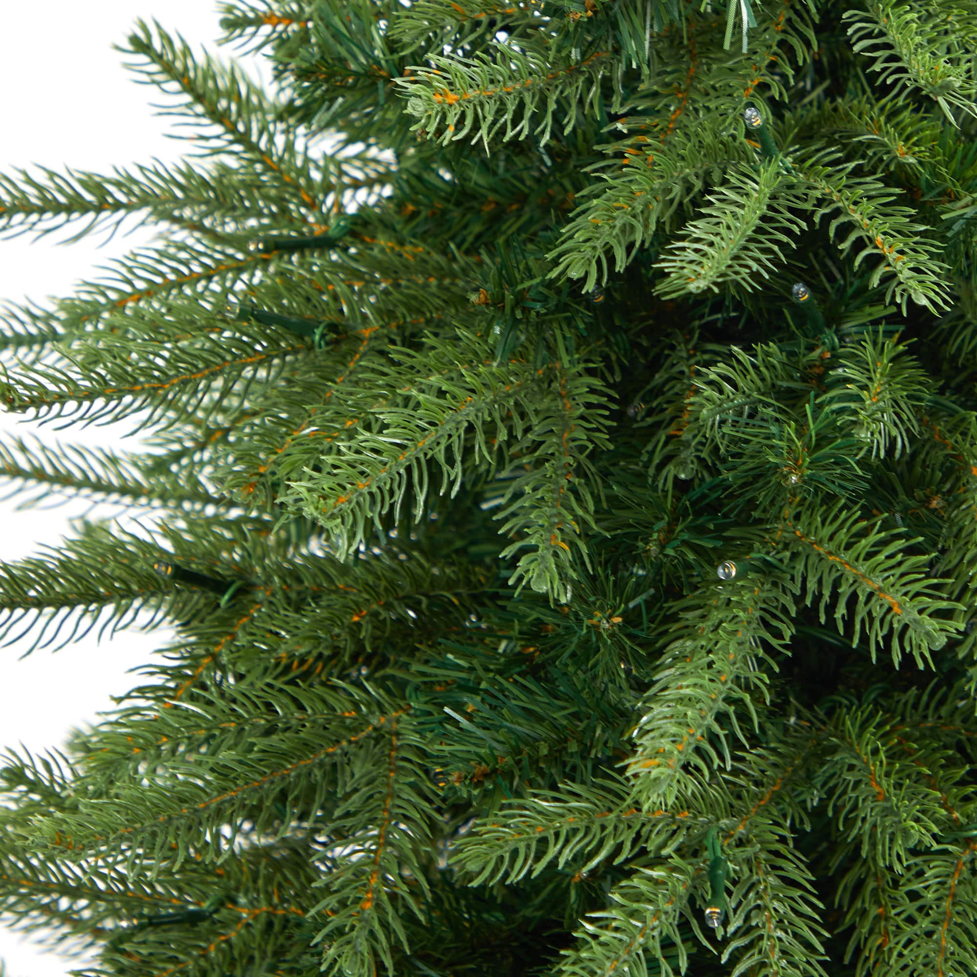 5ft. Pre-Lit Vancouver Fir Natural Look Artificial Christmas Tree in Tower Planter, Clear LED Lights