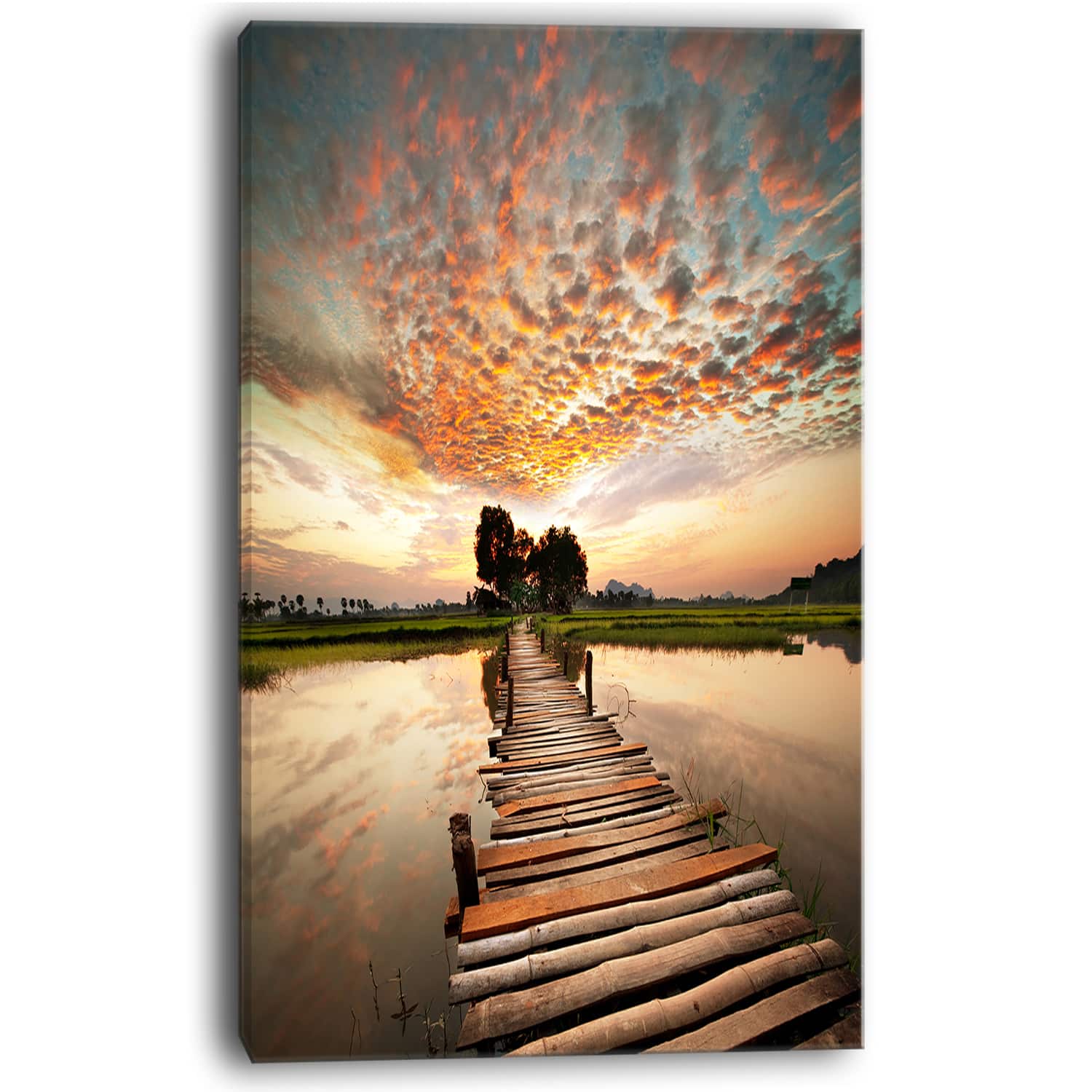 Designart - Makeshift Wooden Pier Over River