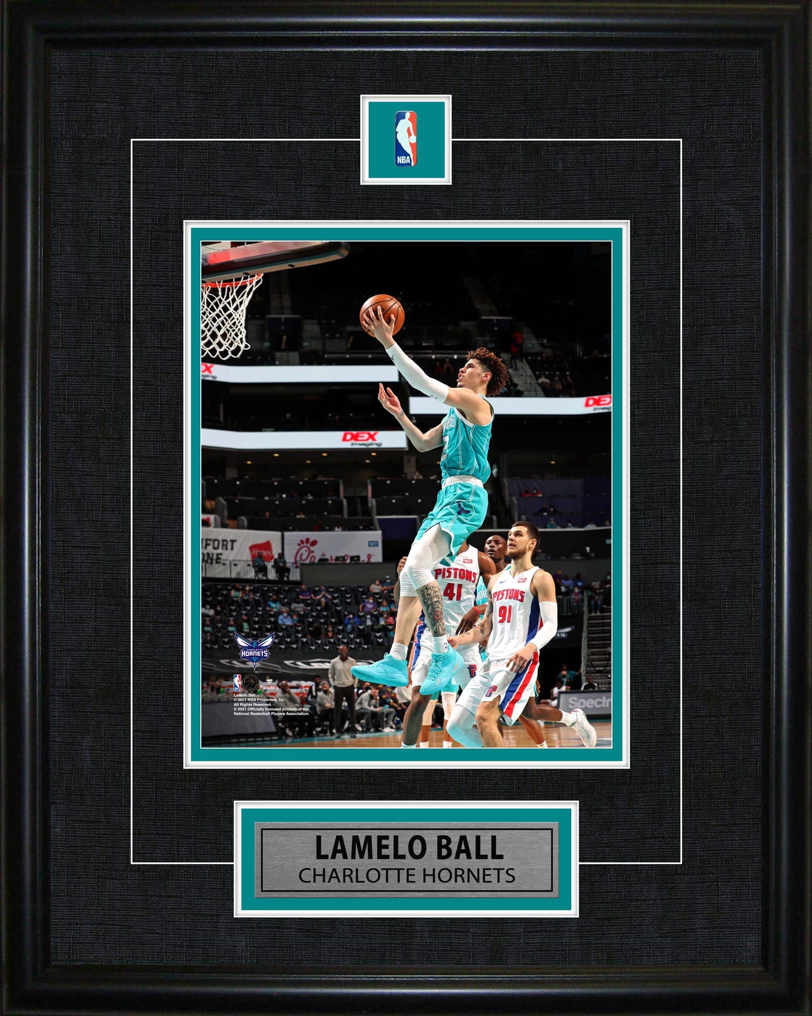 LaMelo Ball Framed Pin & Plate Hornets 16" x 20"