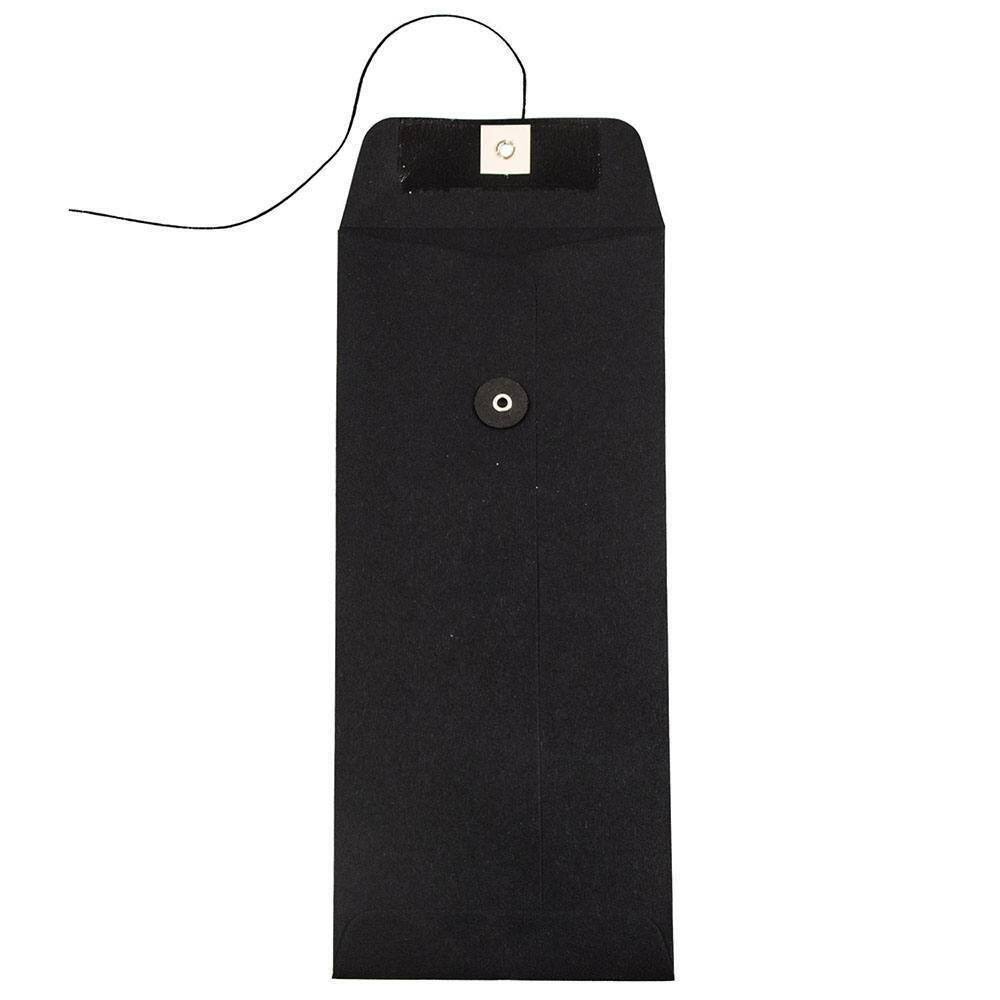 JAM Paper #10 Black Linen Business Button & String Closure Premium Envelopes, 25ct.
