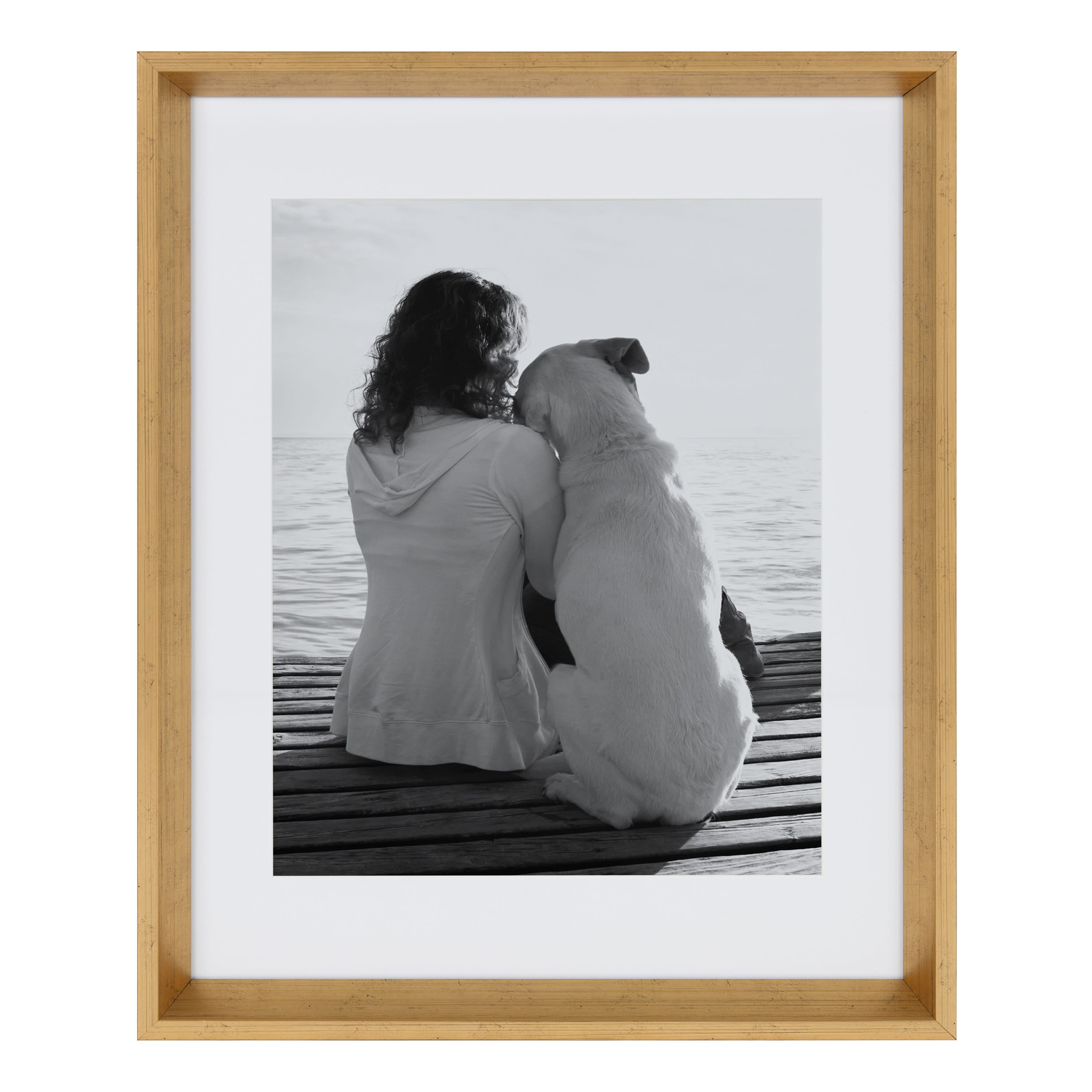 Kate and Laurel 14" x 18" Gold Calter Photo Frames with 11" x 14" Mat, 2ct.