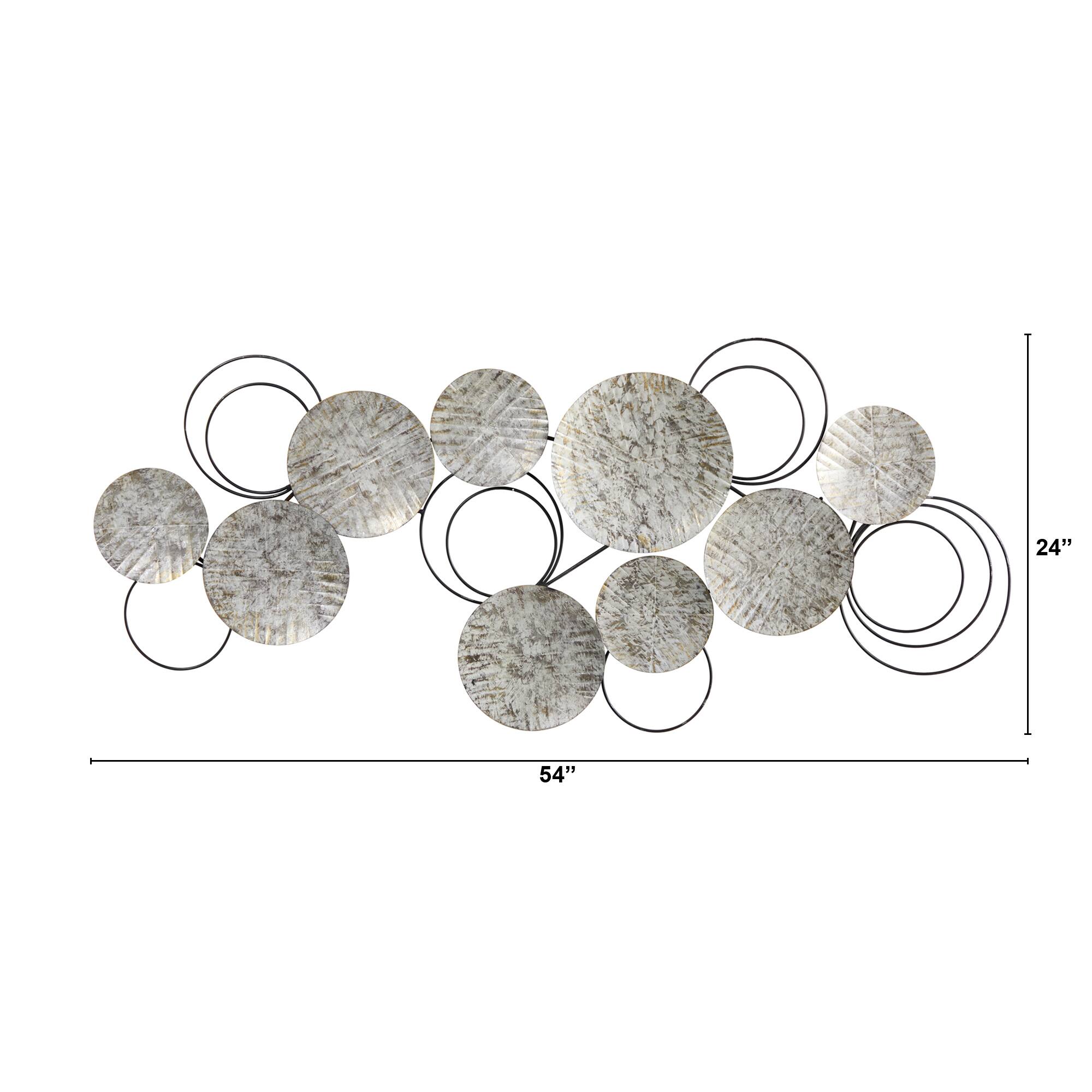 4.5ft. x 2ft. Galvanized Embossed Metal Discs Wall Art Decor